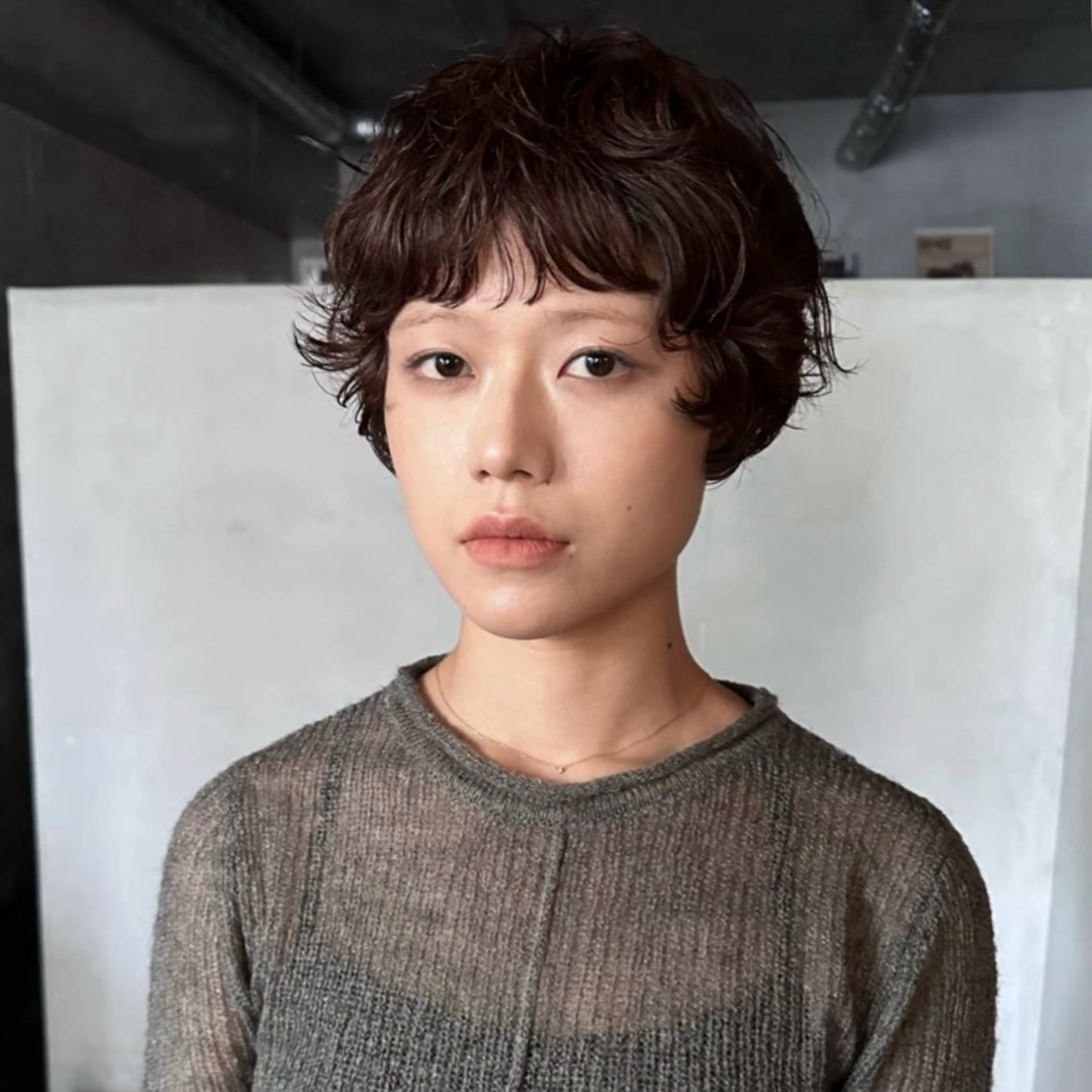 ショート カラー パーマ 前野 日奈のヘアスタイル