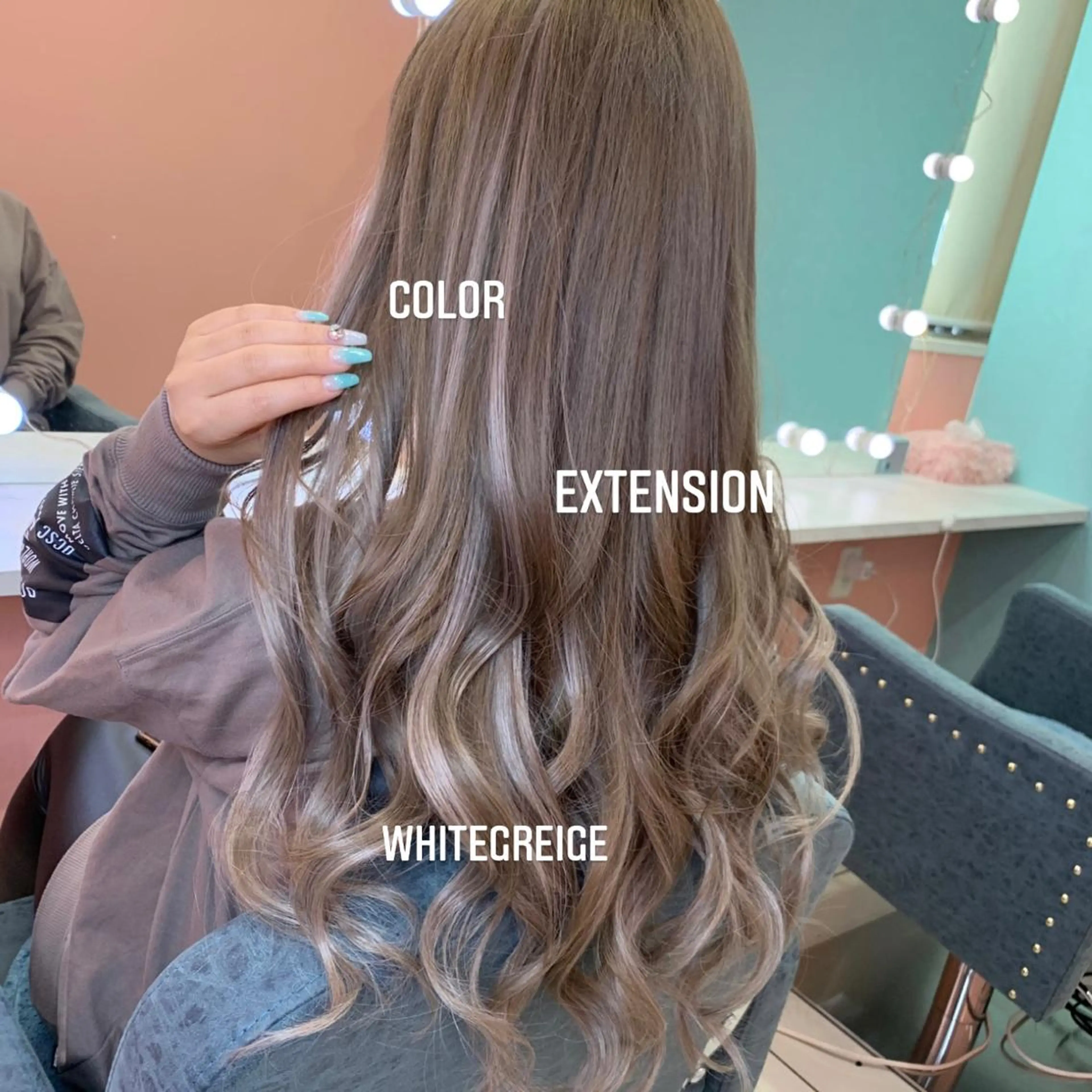 ロング カラー ヘアカラー エクステ エクステ🩵ブリーチ 韓国ヘア🩵KAEのヘアスタイル