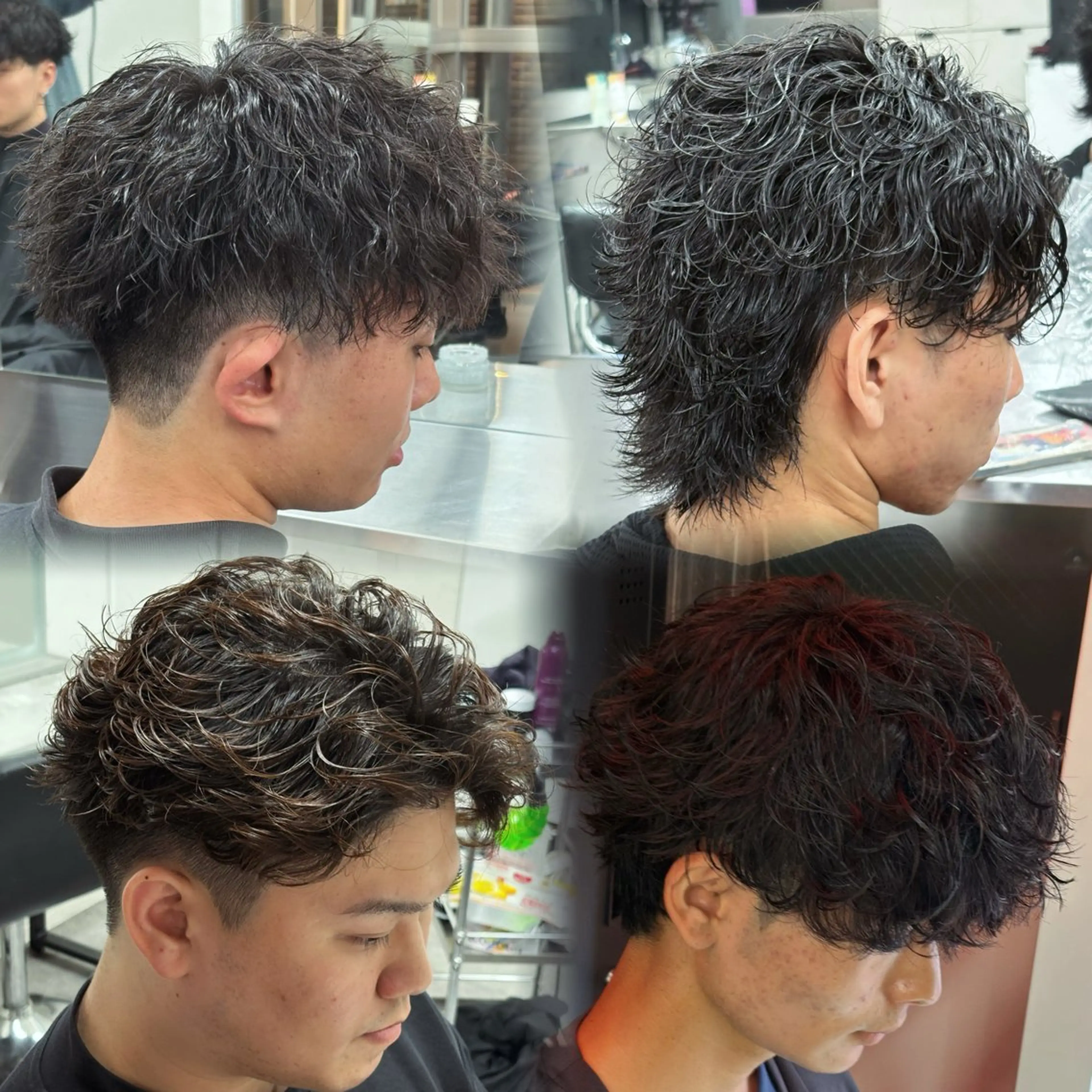 ミディアム カラー パーマ メンズ カット パーマ トリートメント ヘアセット メンズパーマ特化 🔥韓国ヘア職人🔥のヘアスタイル