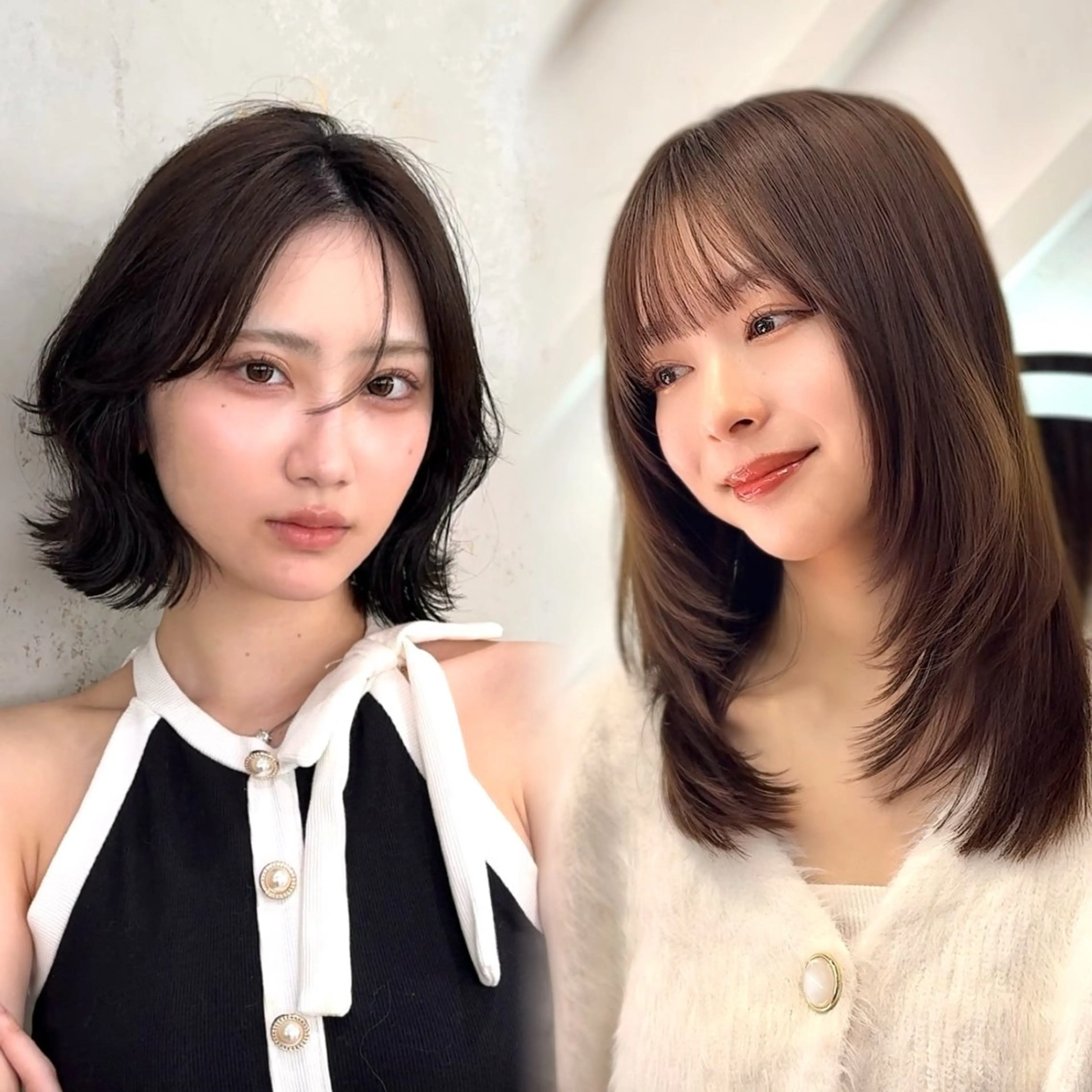 ミディアム カラー 山崎/ボブ縮毛矯正 レイヤー髪質改善のヘアスタイル