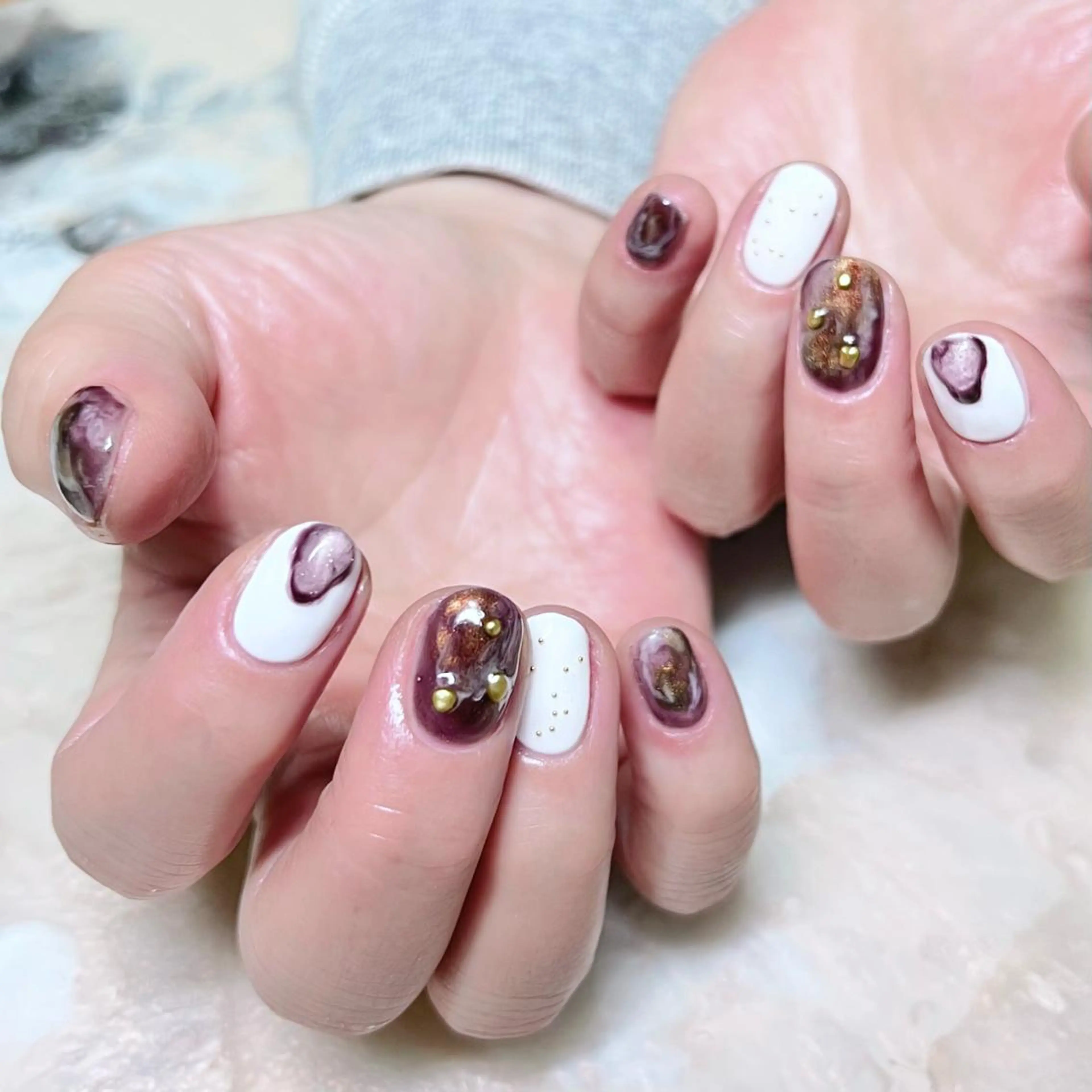 ネイル マグネットネイル ニュアンスネイル ショートネイル gemickle nailのネイルデザイン