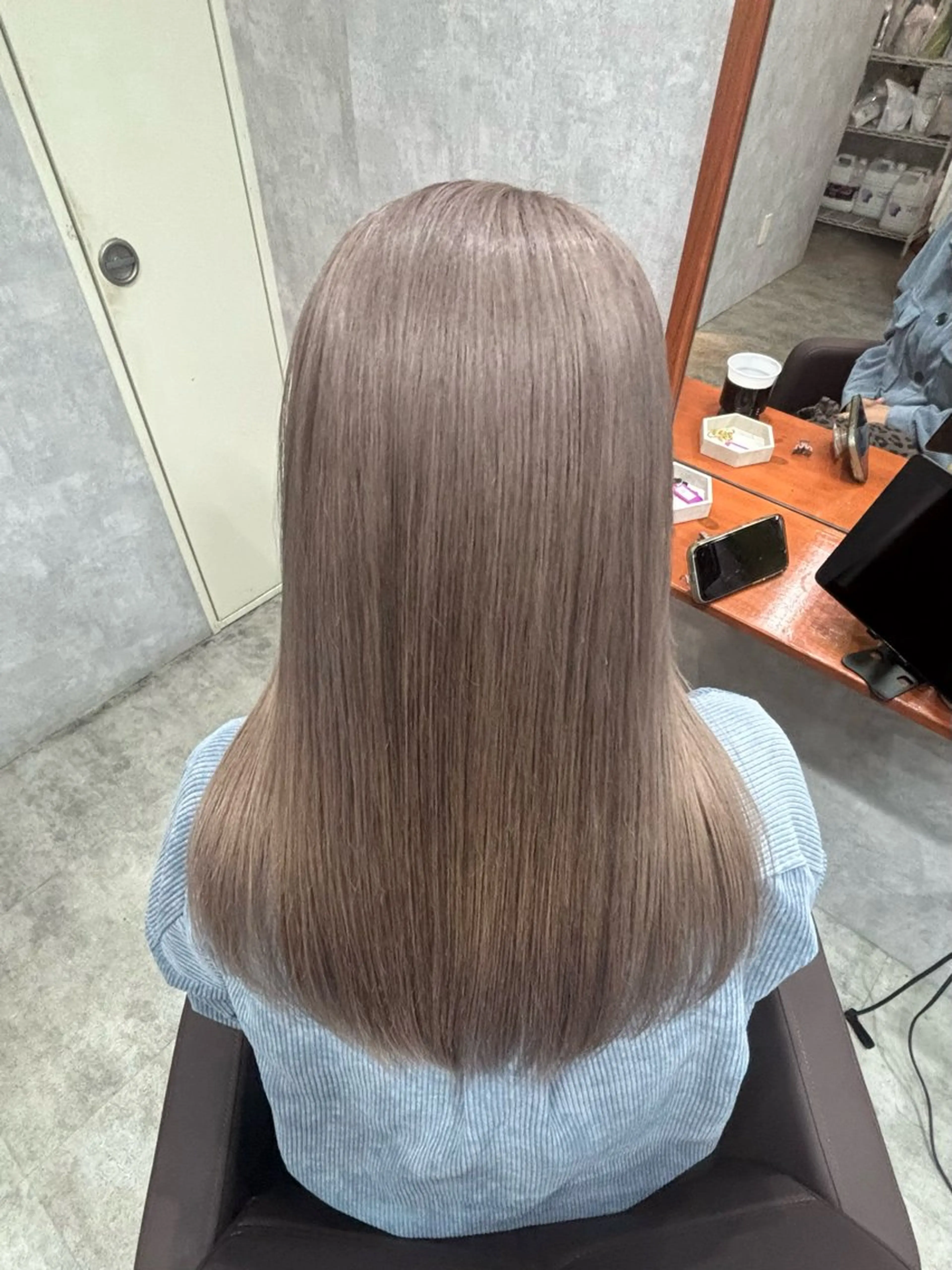 セミロング カラー バレイヤージュ ベージュカラー ブリーチ ケアブリーチ 透明感カラー ヘアカラー 【C'LD】 Mimoのヘアスタイル