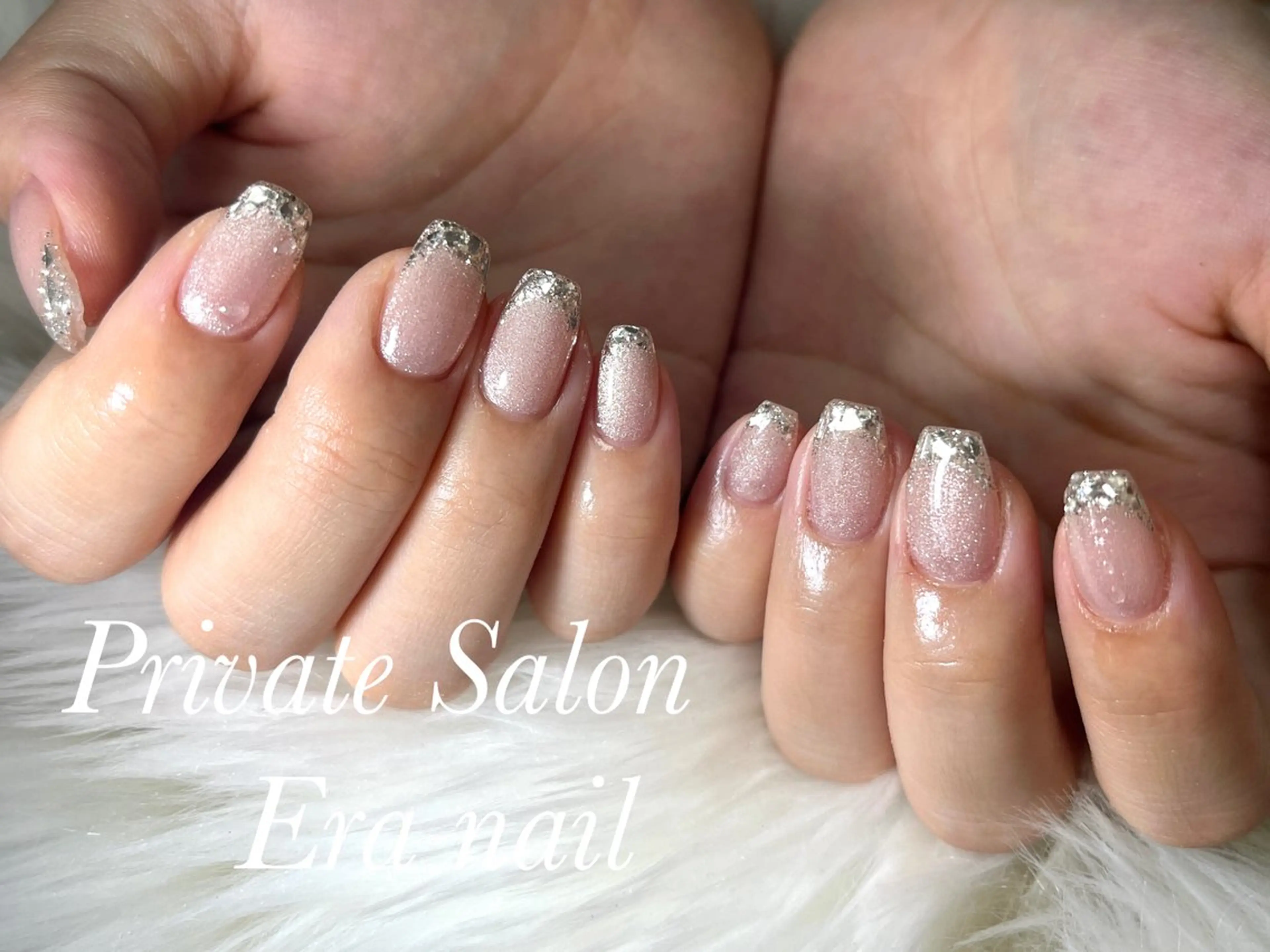 ネイル フレンチネイル ガラスフレンチ マグネットネイル Era nailのネイルデザイン