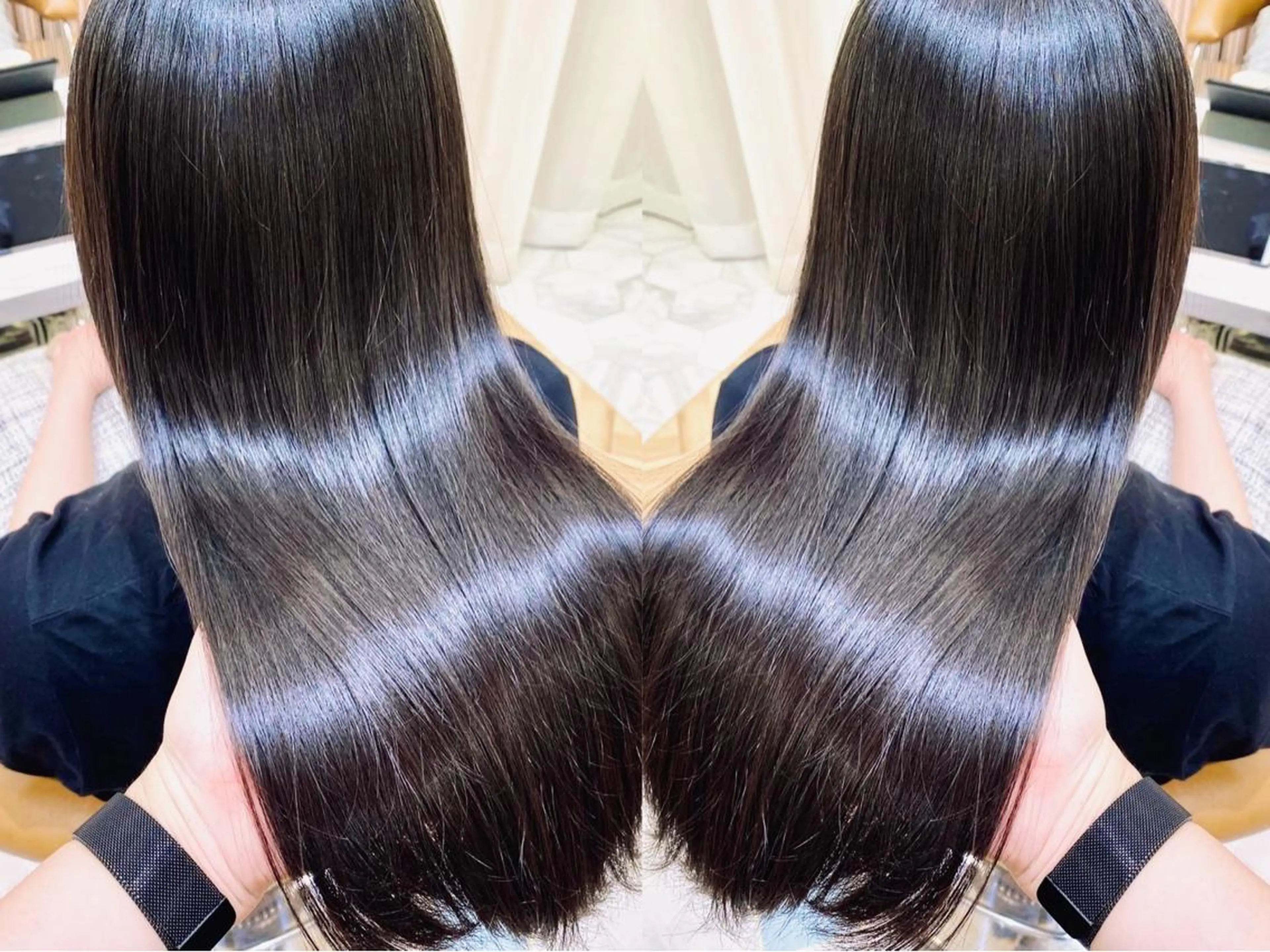 ロング パーマ カット ヘアカラー トリートメント ✨コテ巻き風パーマ ✨川合佑哉のヘアスタイル