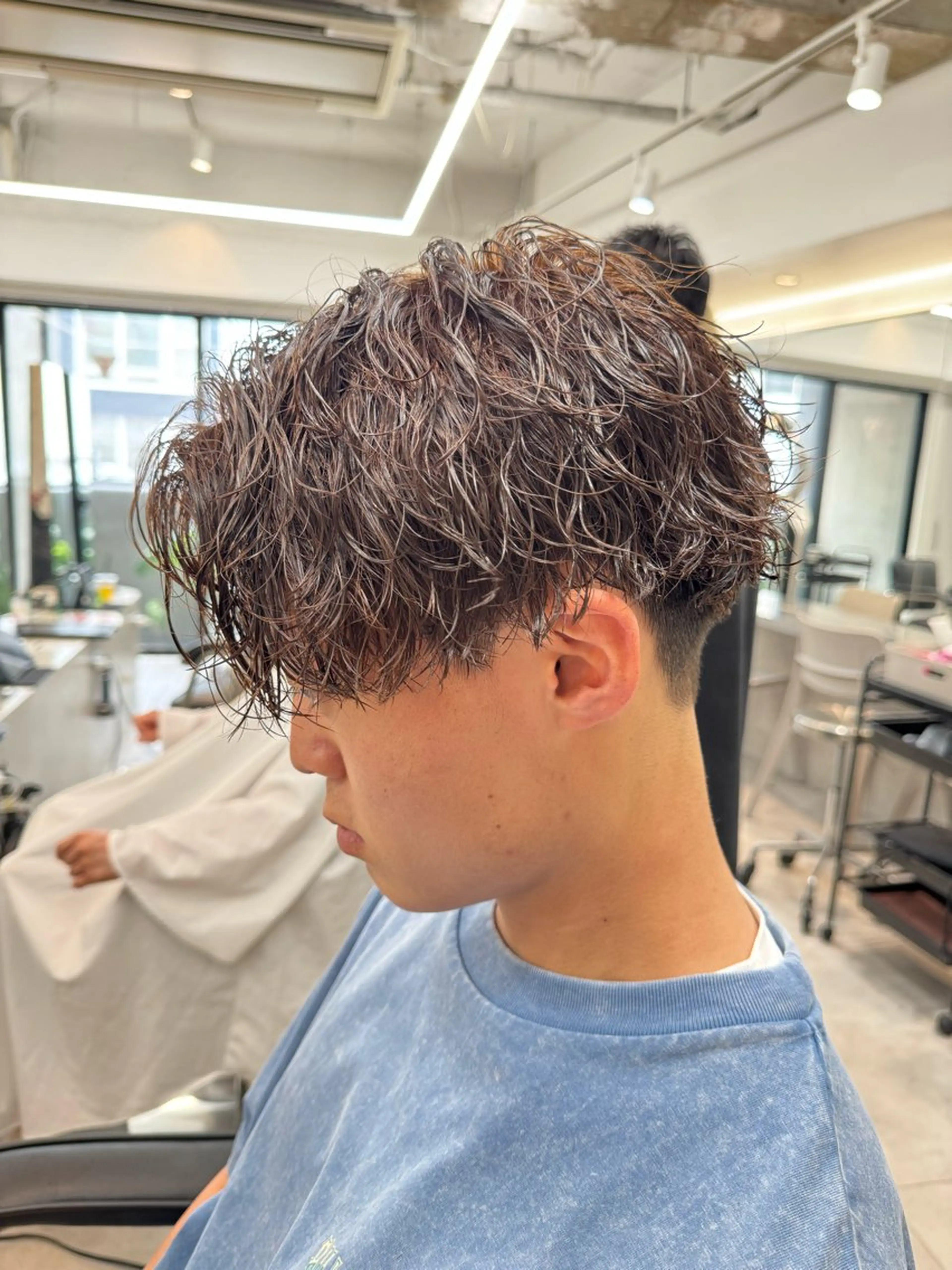 カラー パーマ メンズ メンズパーマ ブラウンカラー カット ヘアカラー パーマ 大宮メンズ特化/パー マ職人/小川藍人のヘアスタイル