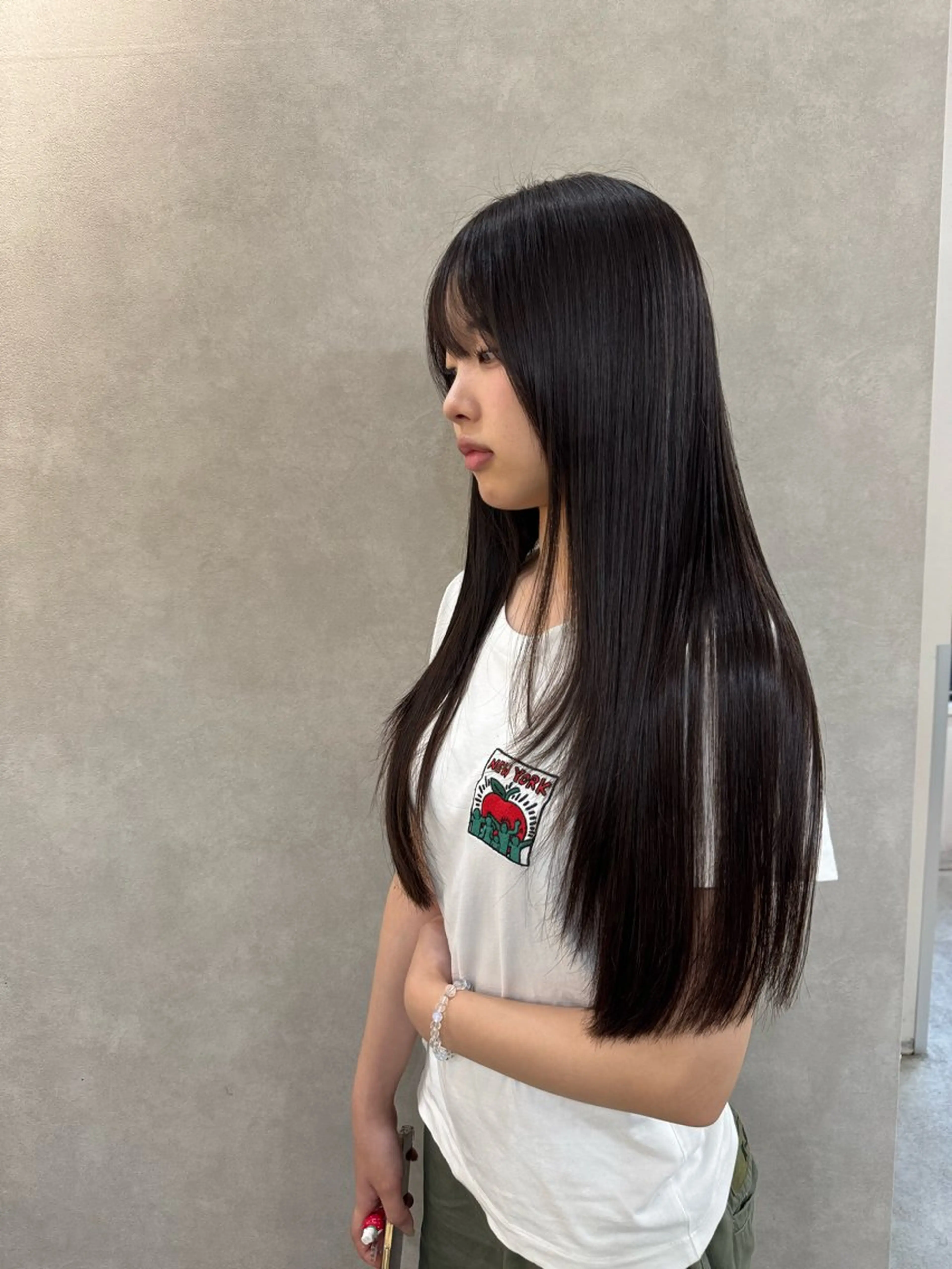 ロング 髪質改善 レイヤーカット カット 縮毛矯正 トリートメント reira/堀江/ 似合わせカットのヘアスタイル