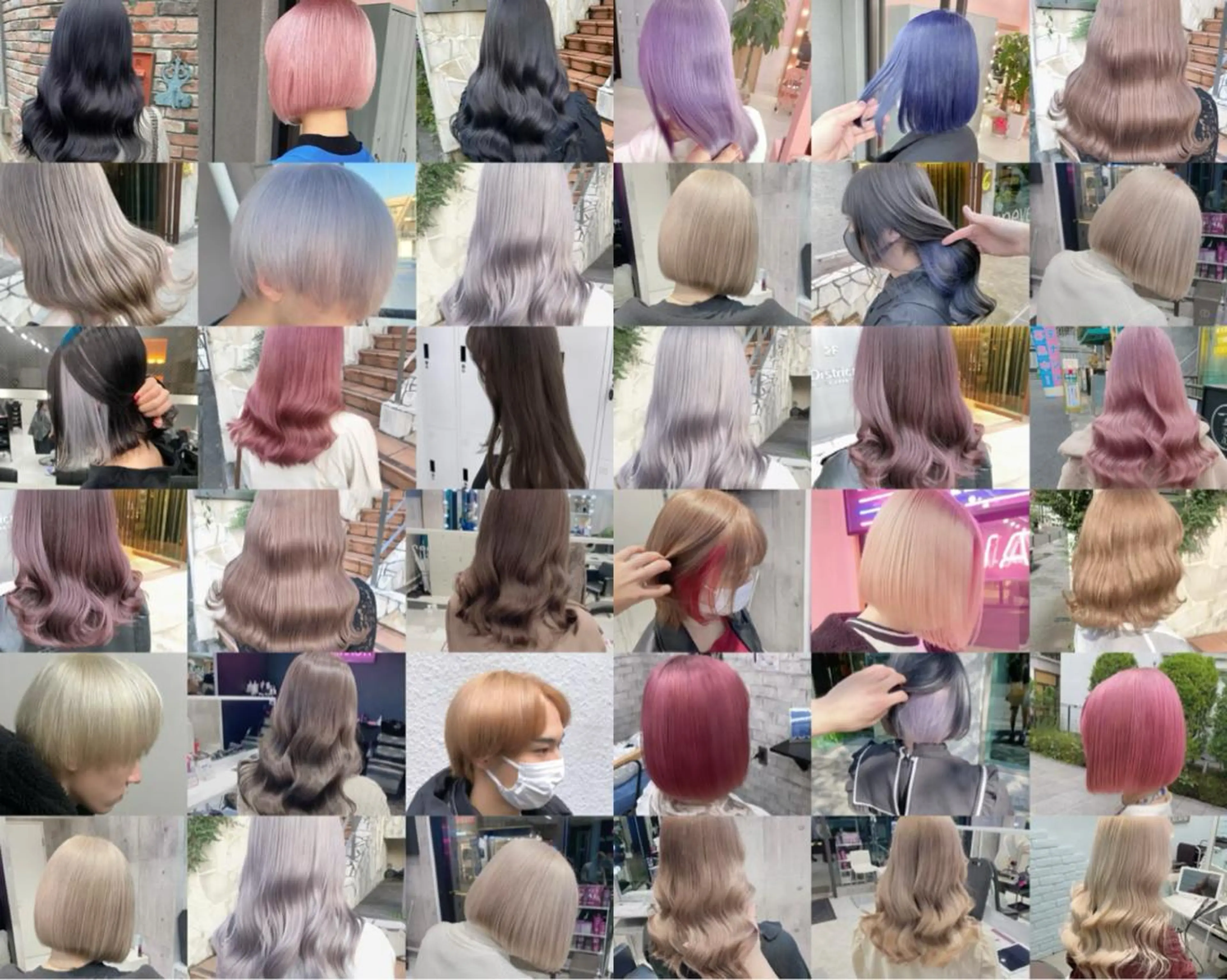 セミロング カラー メンズ ヘアカラー 🧸赤み消し🐾 ラベンダ/ミルクティのヘアスタイル