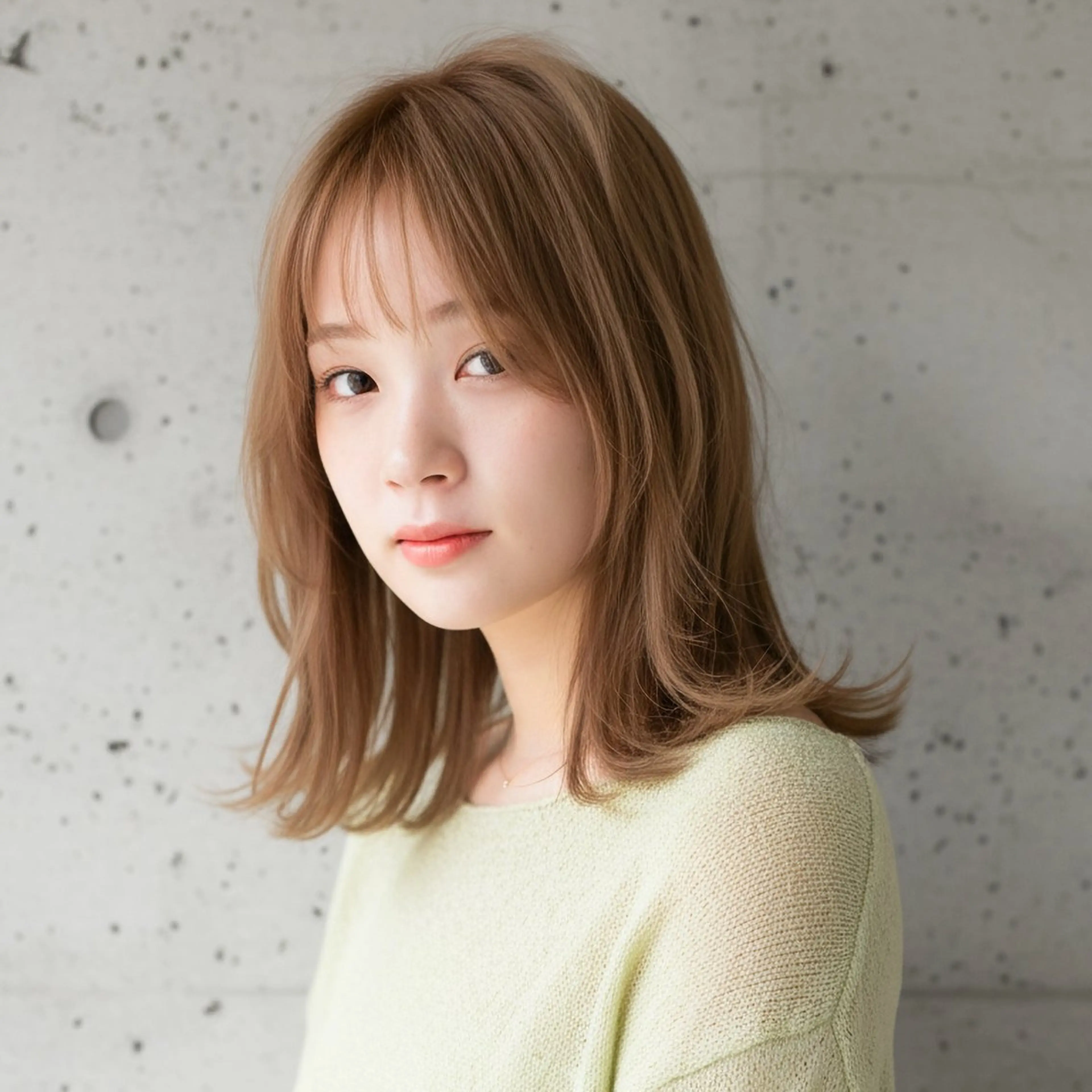 ミディアム カット ヘアカラー ハッシュカット 田窪珠妃のヘアスタイル