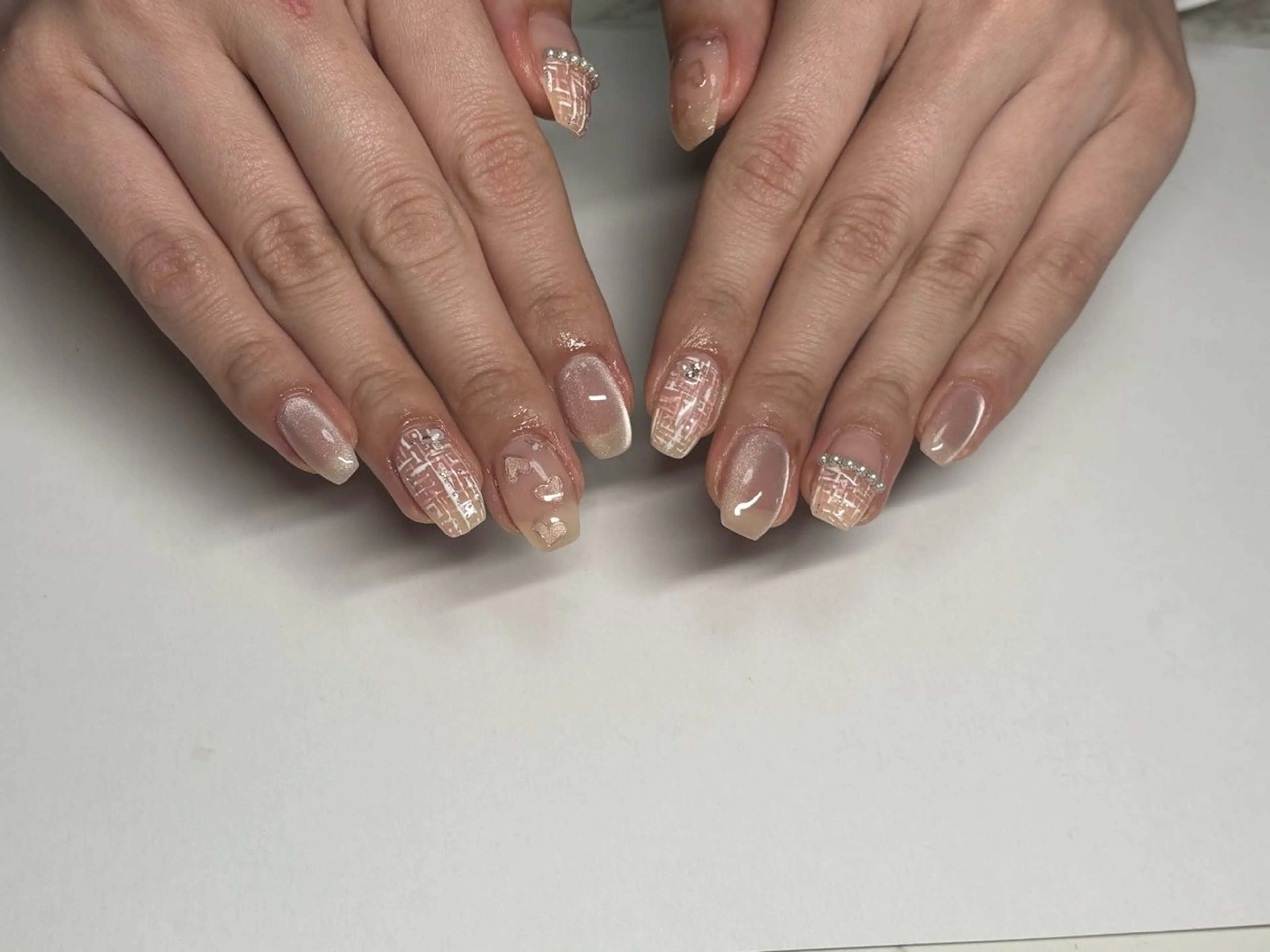 ネイル マグネットネイル ツイードネイル ハンドネイル nayu nailのネイルデザイン