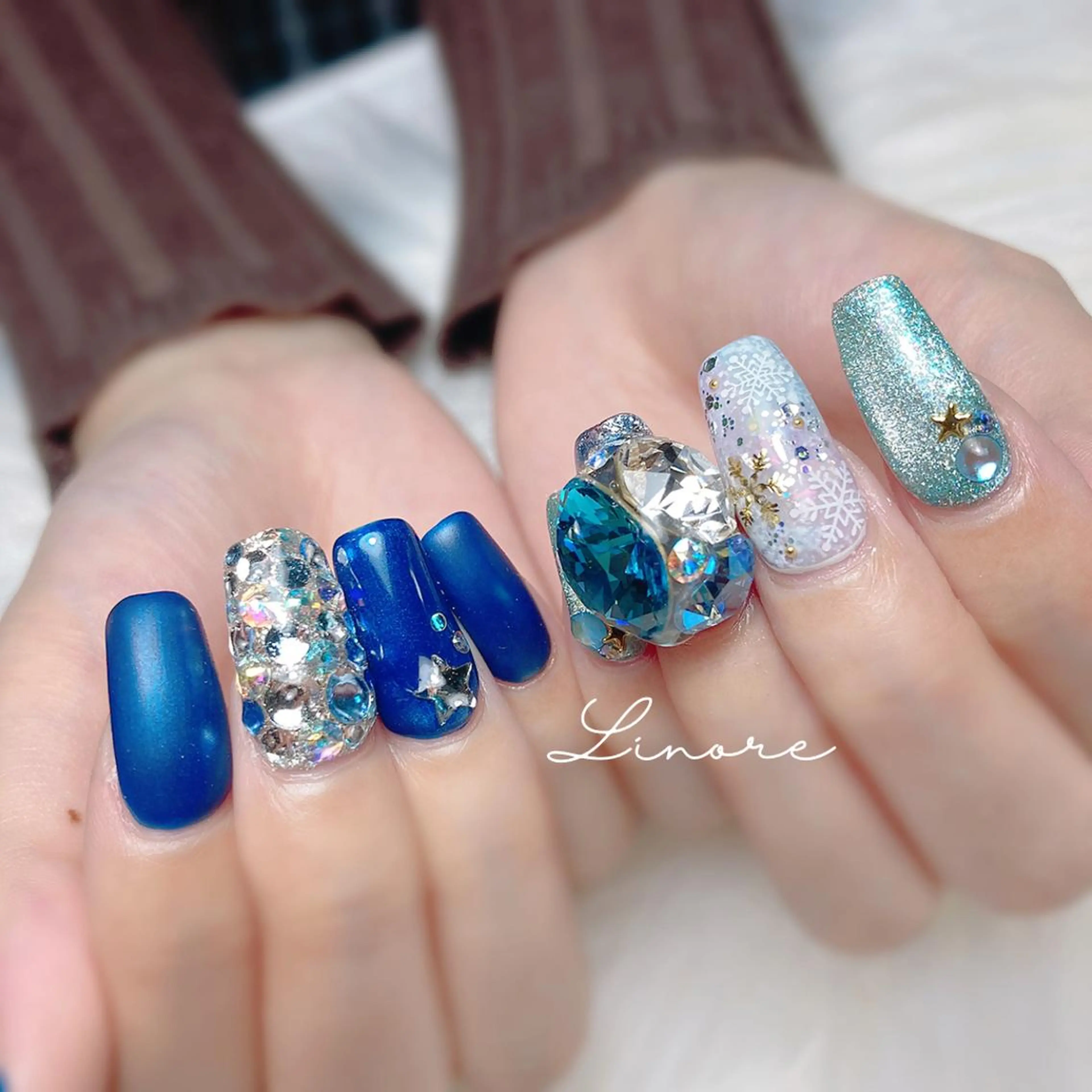 ネイル ストーンネイル ハンドネイル nail salon -Linore-のネイルデザイン