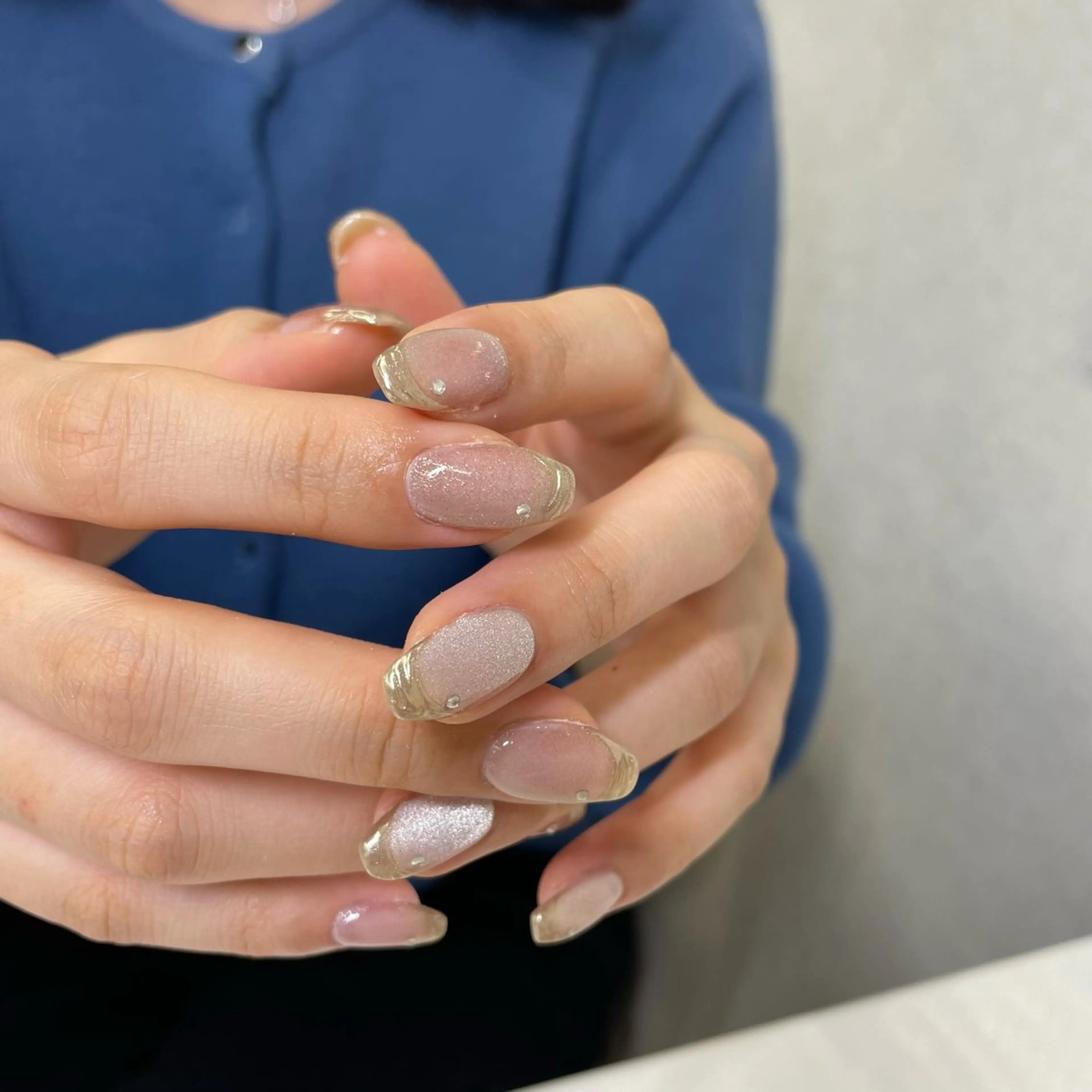 ネイル フレンチネイル マグネットネイル ミラーネイル ハンドネイル Bianca川越西口 KITAZAKI🫧のネイルデザイン