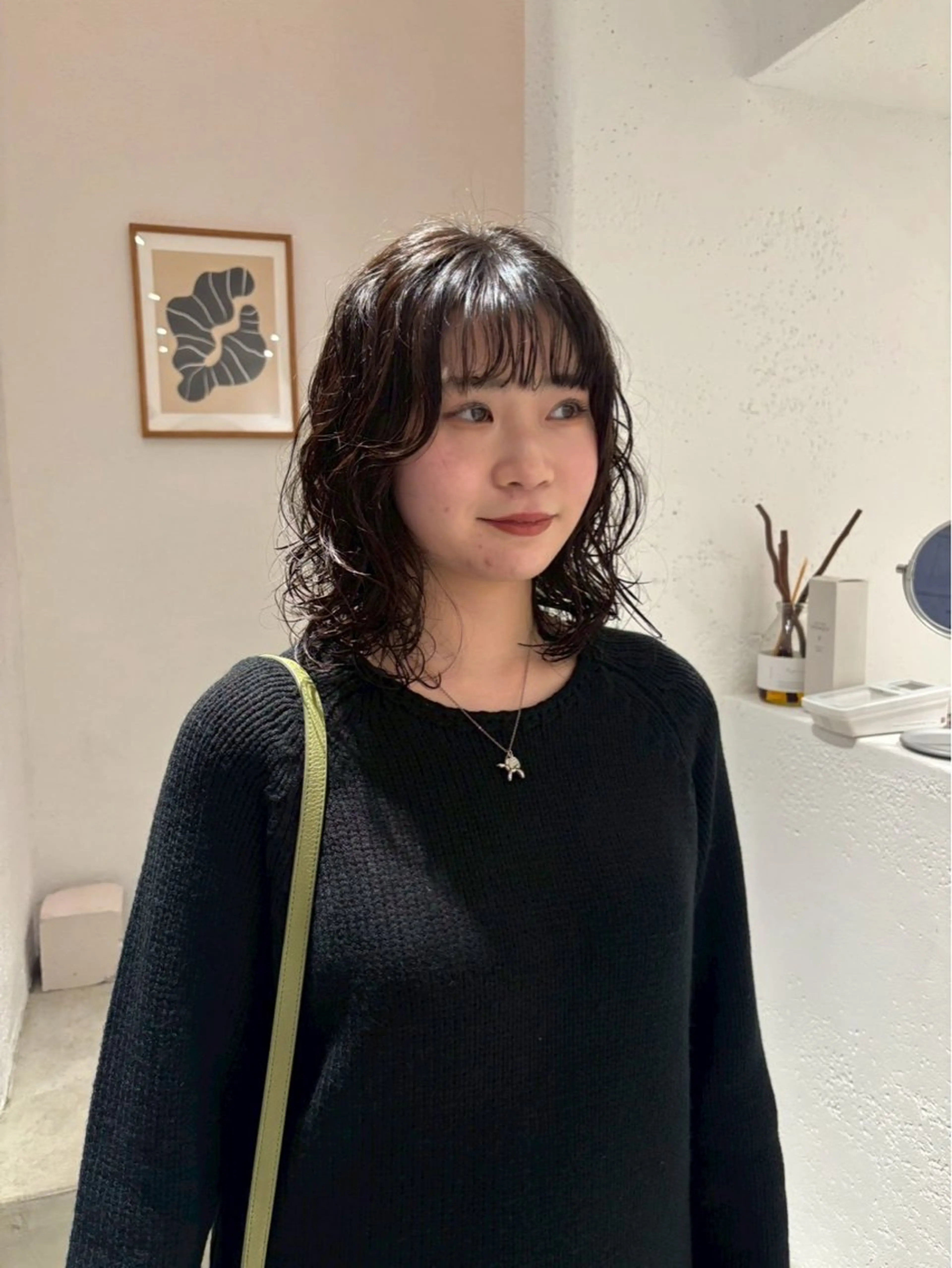 ミディアムパーマ前カットの写真