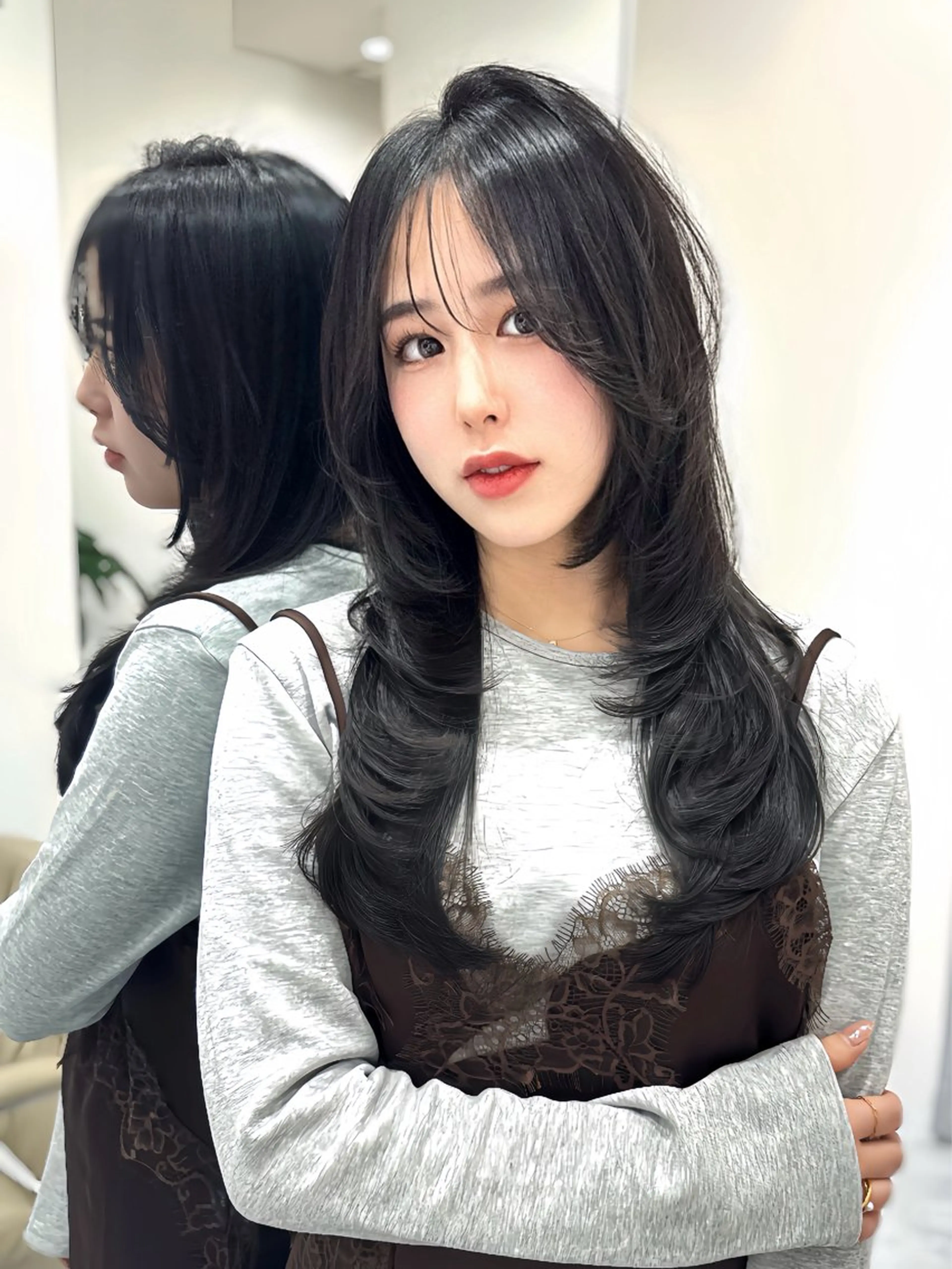 ロング カット ヘアカラー トリートメント 森 千風優のヘアスタイル