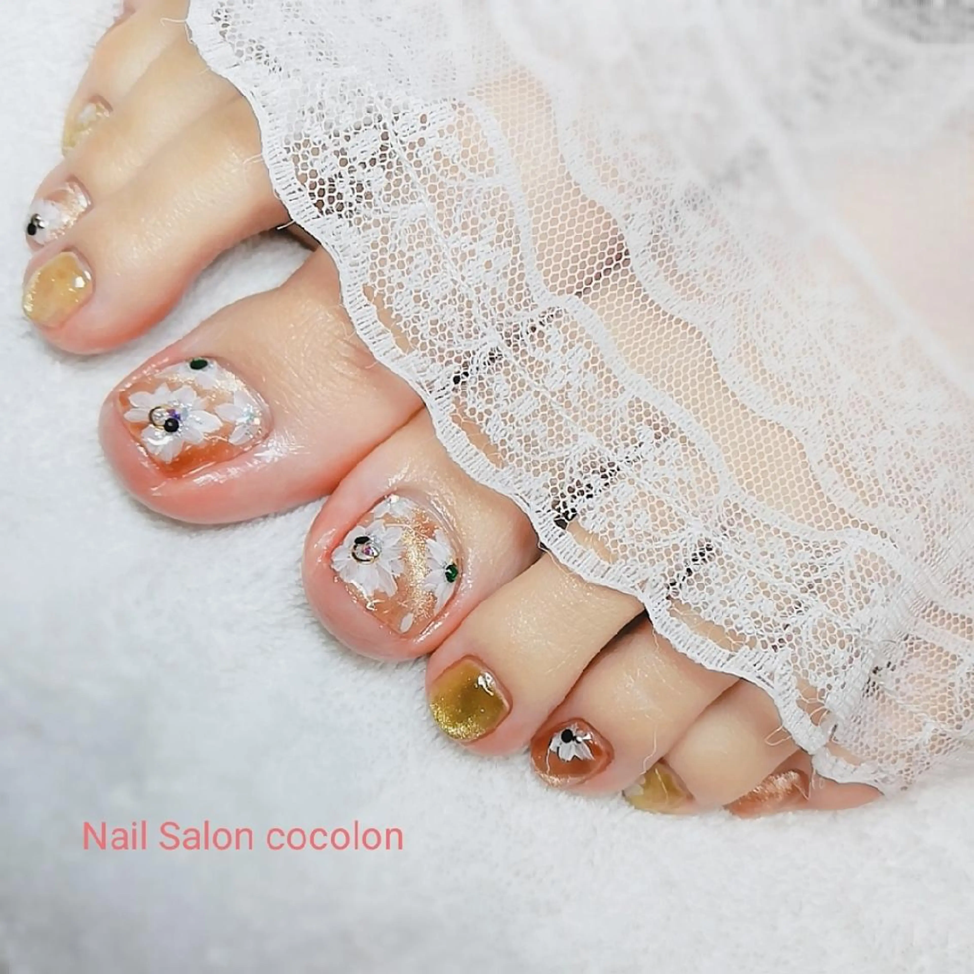 ネイル アートネイル フラワーネイル マグネットネイル フットネイル 柴崎 美幸のネイルデザイン