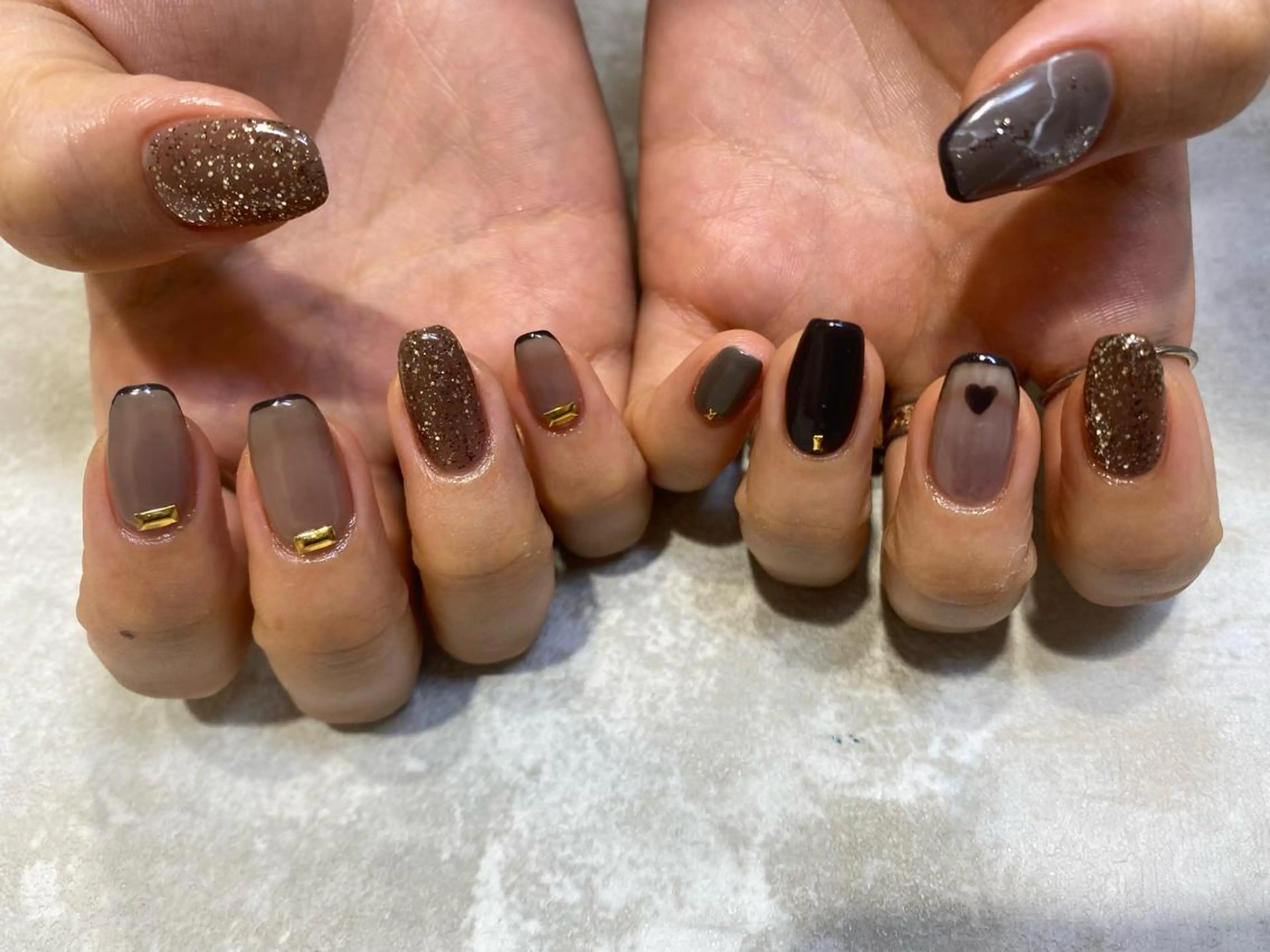 ネイル ブラウン JurerEye☆ Marikoのネイルデザイン