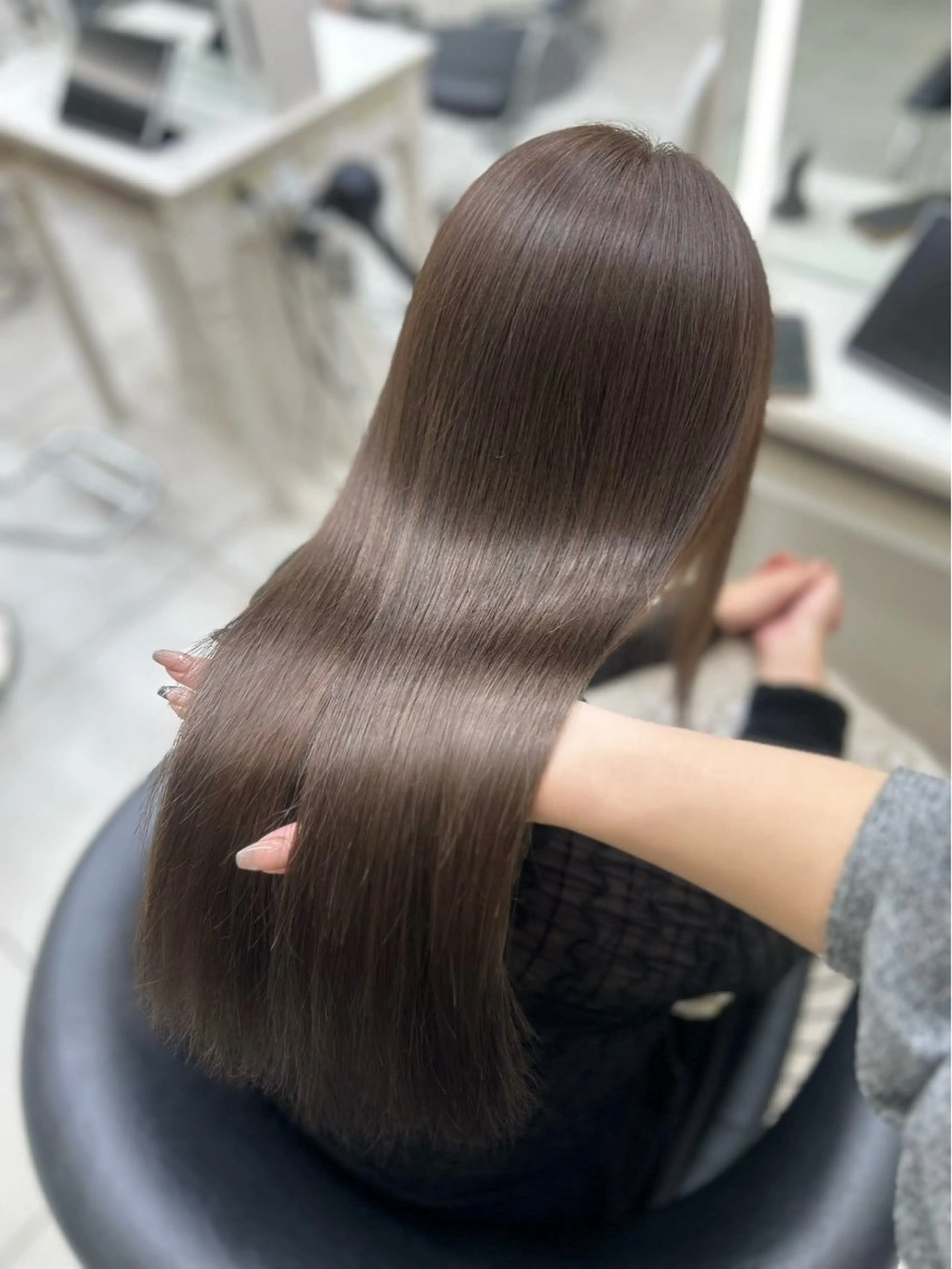 ロング パーマ 縮毛矯正 縮毛矯正 euphoria銀座所属・艶髪／ブリーチ🌟 銀座/HARUKAのヘアスタイル