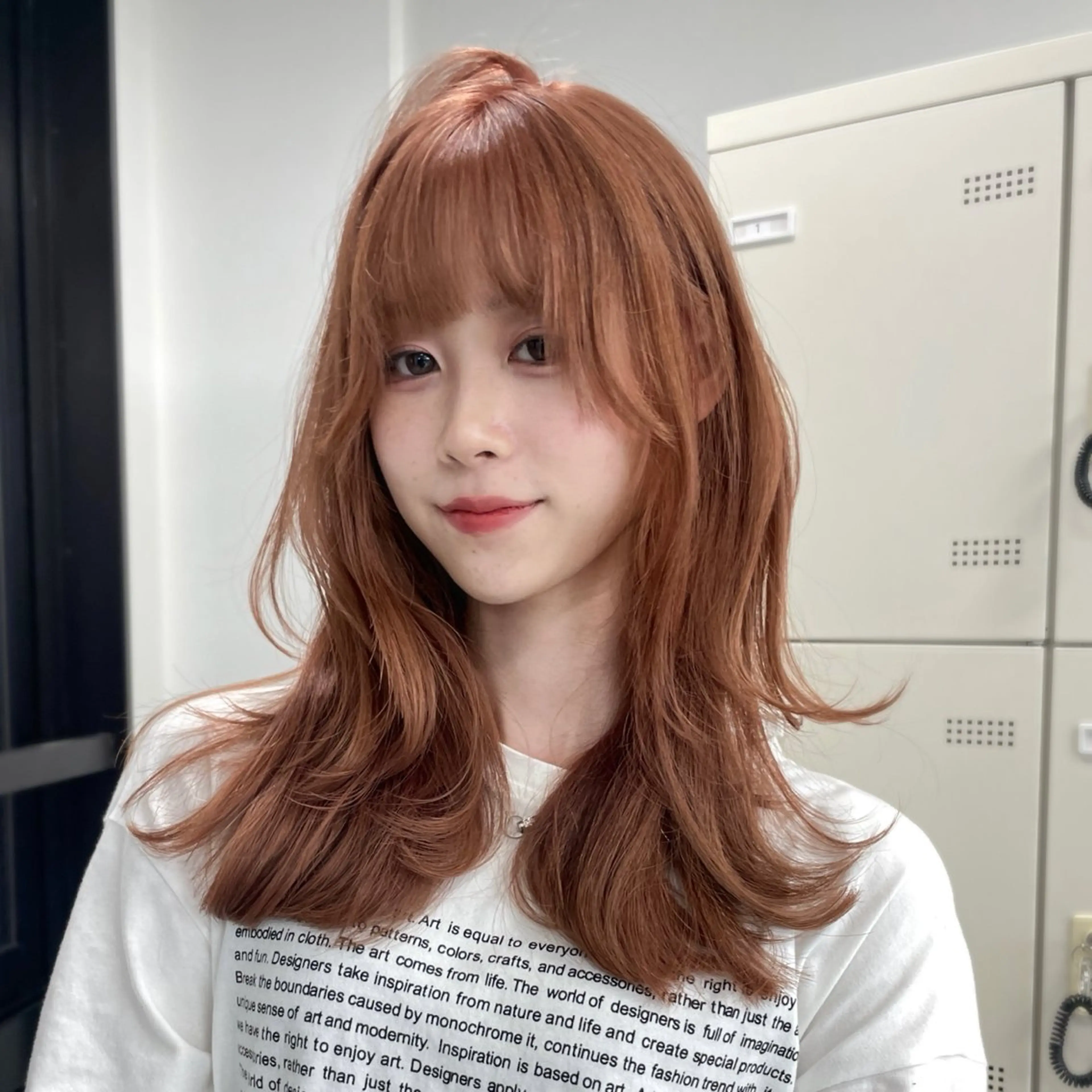 セミロング ヘアカラー MOE 福岡韓国ヘア✧︎のヘアスタイル