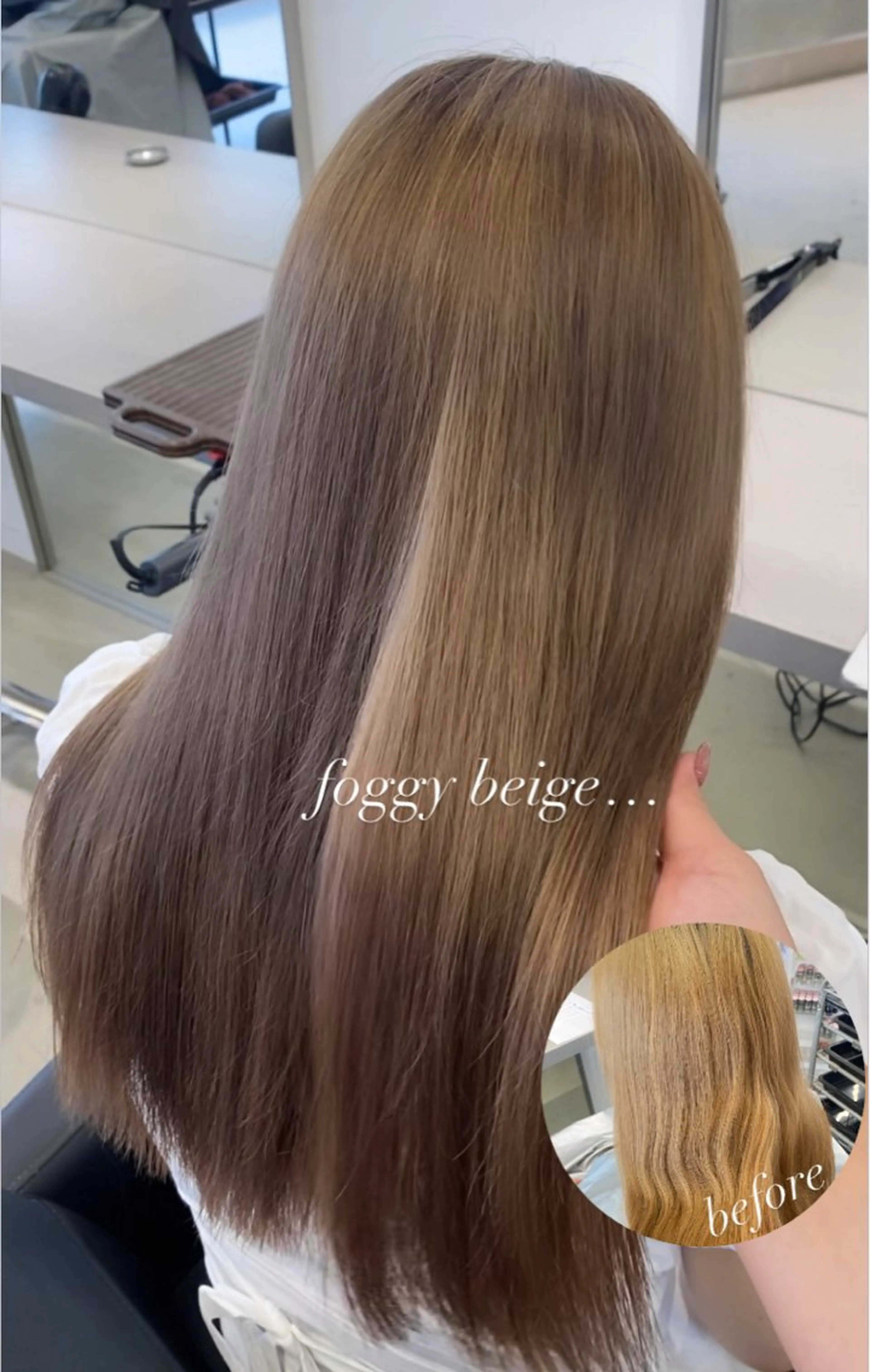 カラー ベージュカラー ブリーチ フォギーベージュ ハイトーンカラー towa / EIGHTのヘアスタイル