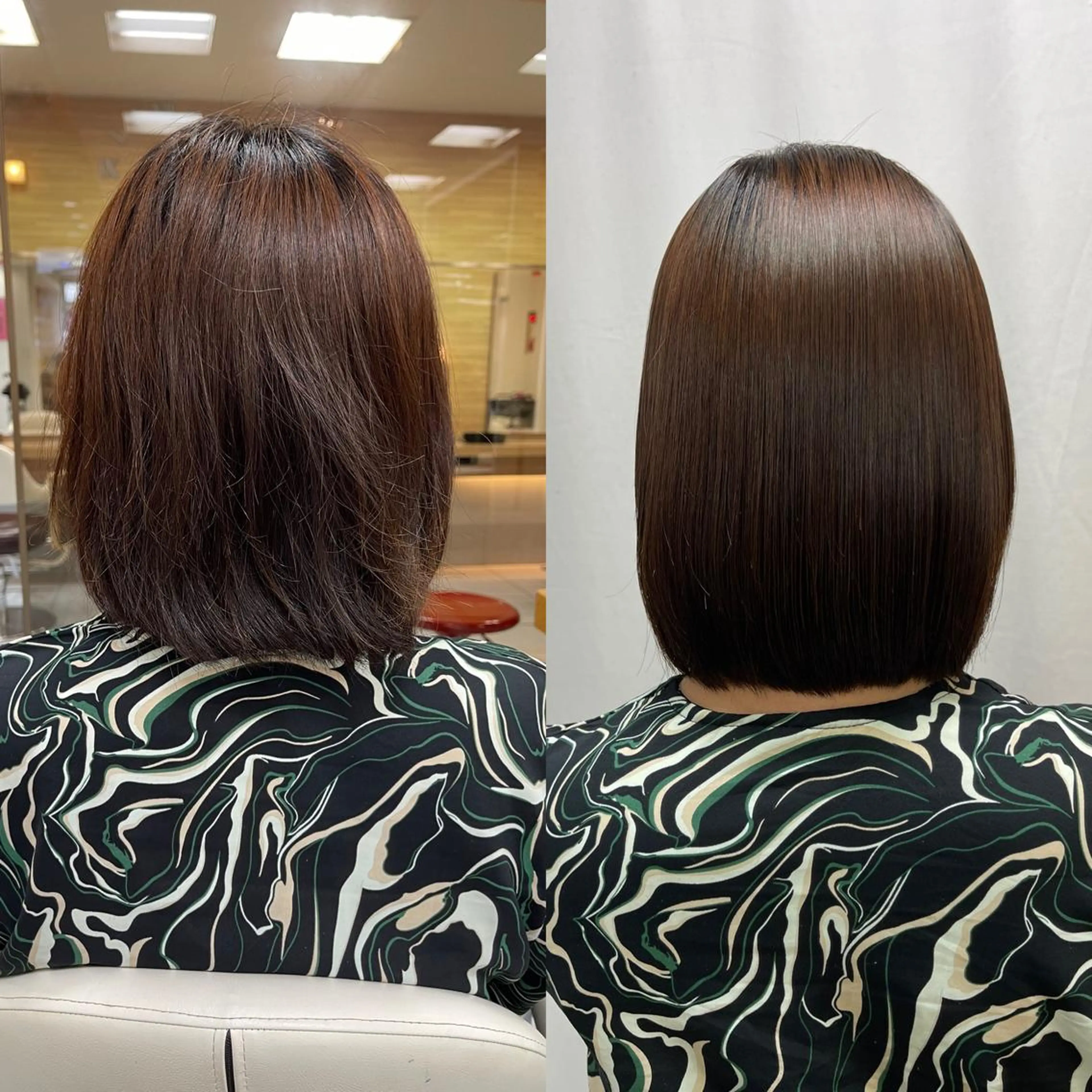 ミディアム パーマ 縮毛矯正 トリートメント 髪質改善/縮毛矯正 /ブリーチ矯正/岡部のヘアスタイル