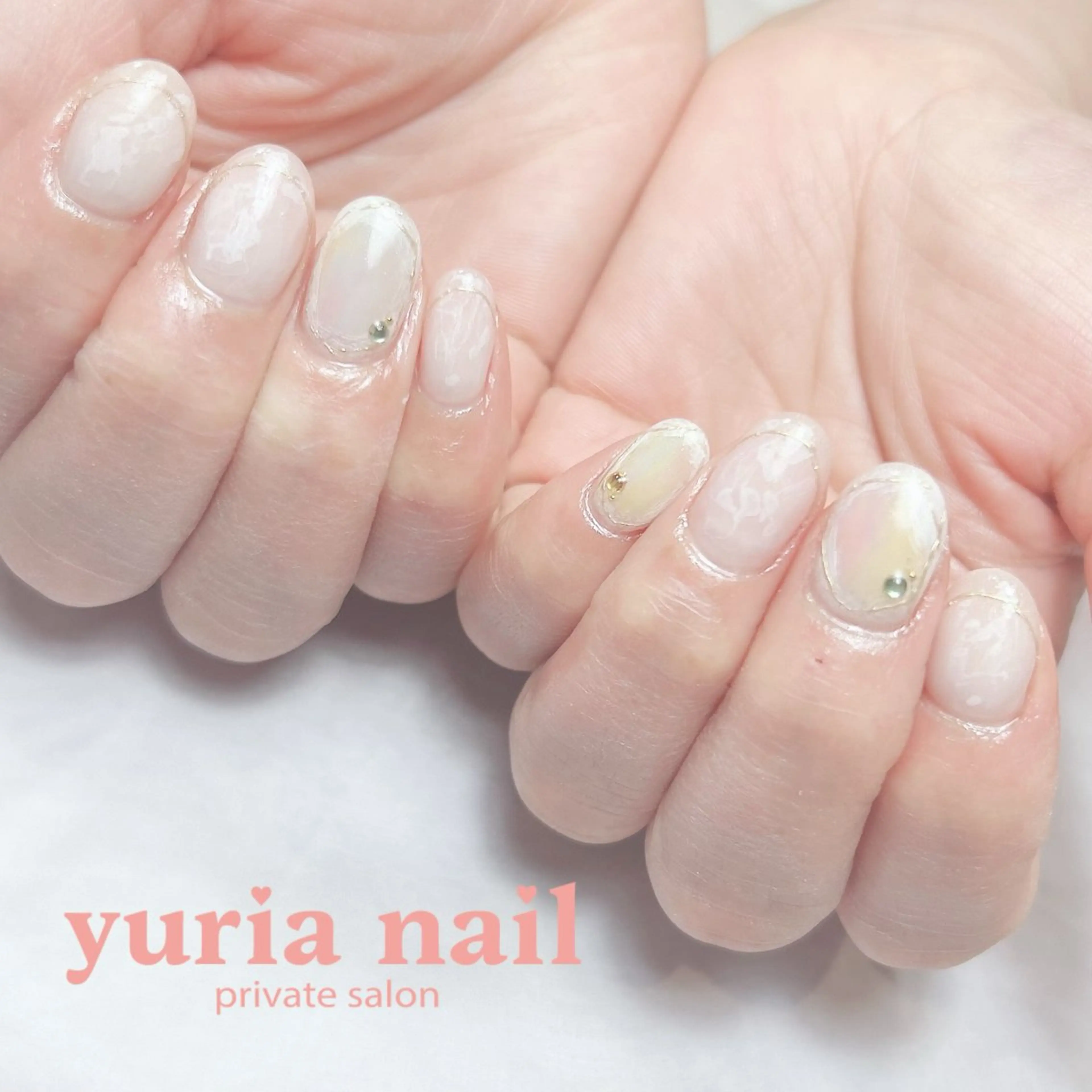 ネイル アートネイル ジェルネイル ニュアンスネイル 春ネイル ハンドネイル 小林 ゆりあのネイルデザイン