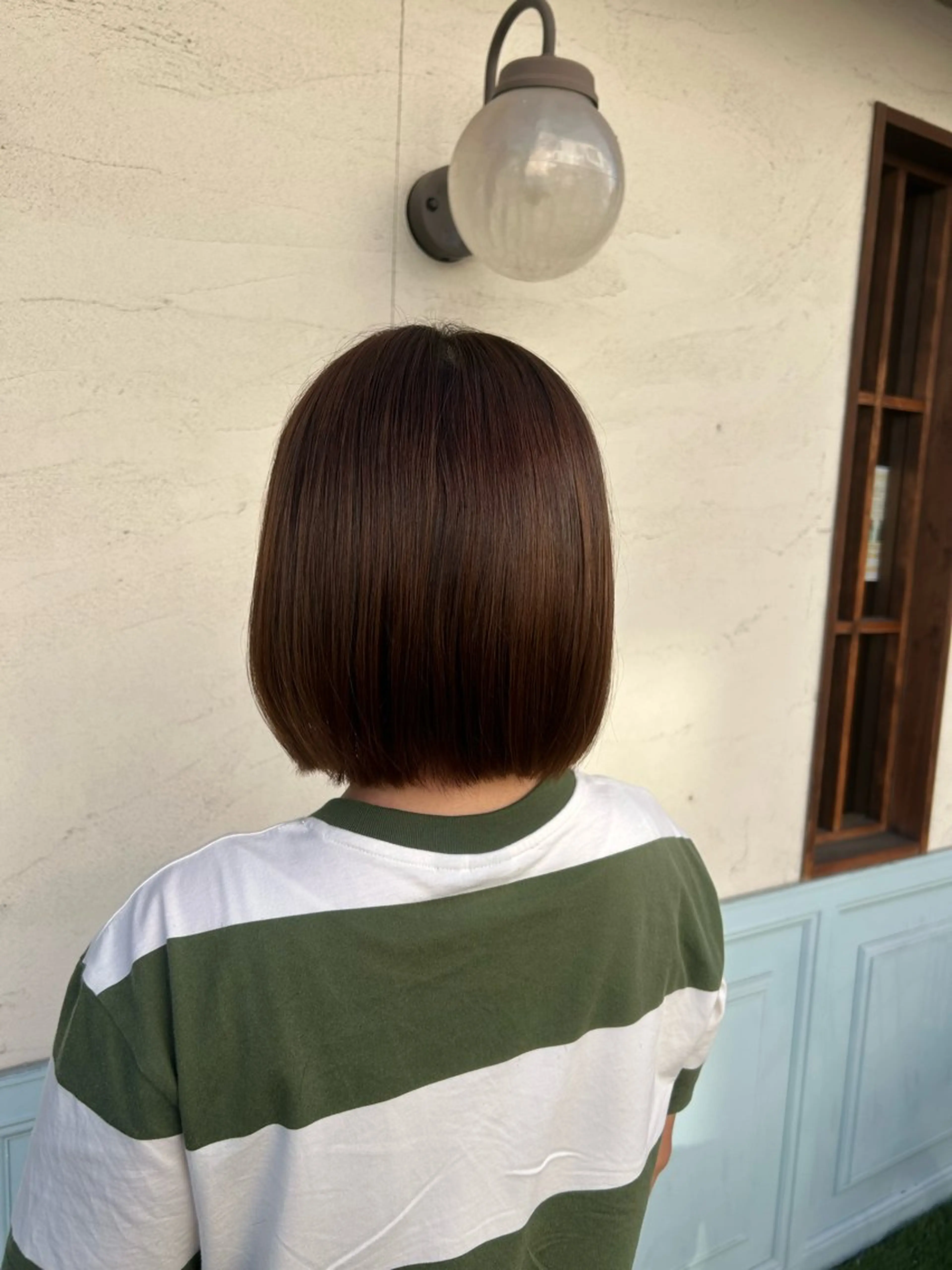 ミディアム ボブ 外ハネヘア 徳永　髪質改善 縮毛矯正のヘアスタイル