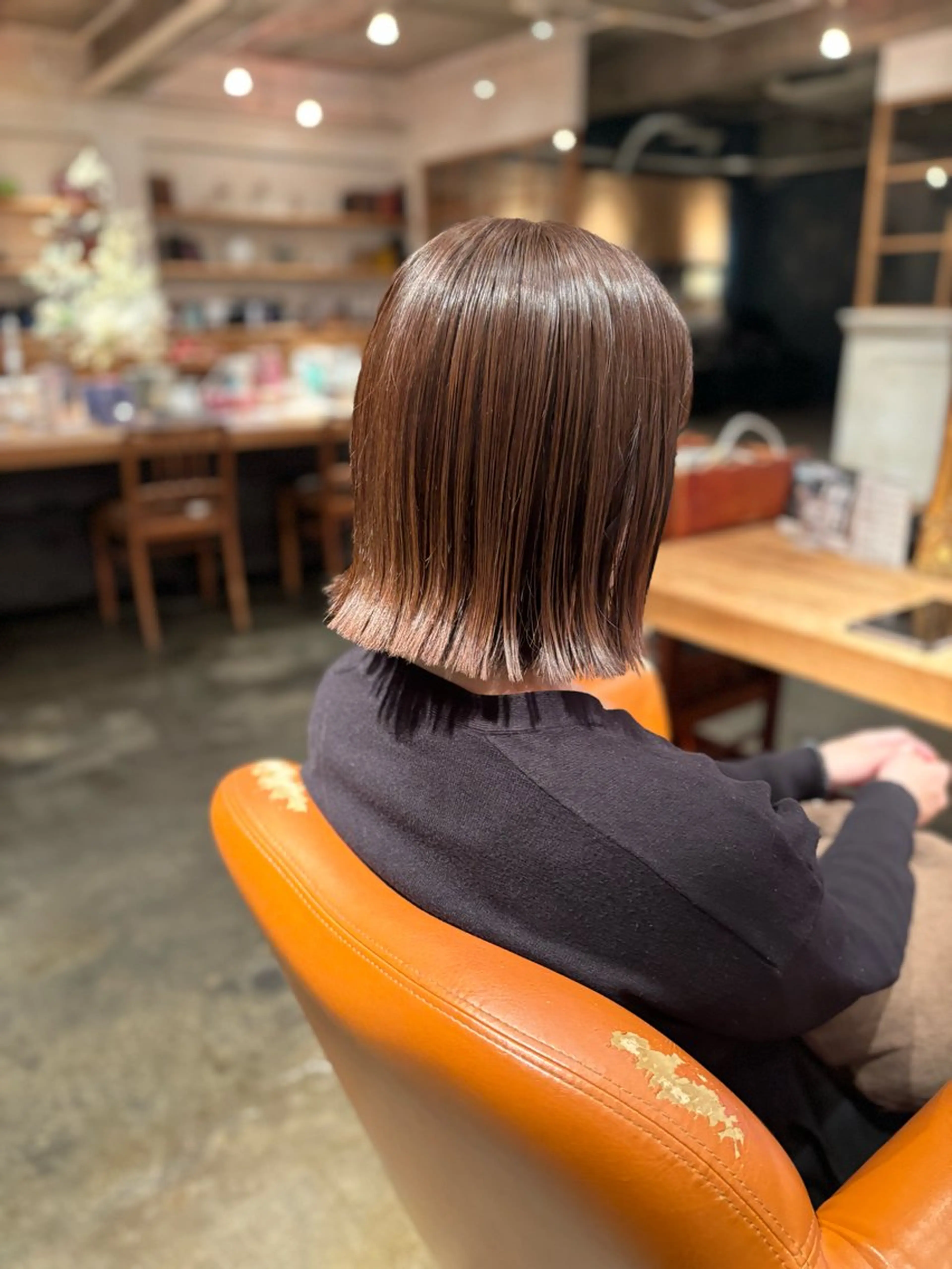 カラー ベージュカラー オリーブベージュ ボブ カット トリートメント 髪質改善カラー ブラウン🤎YUMEのヘアスタイル