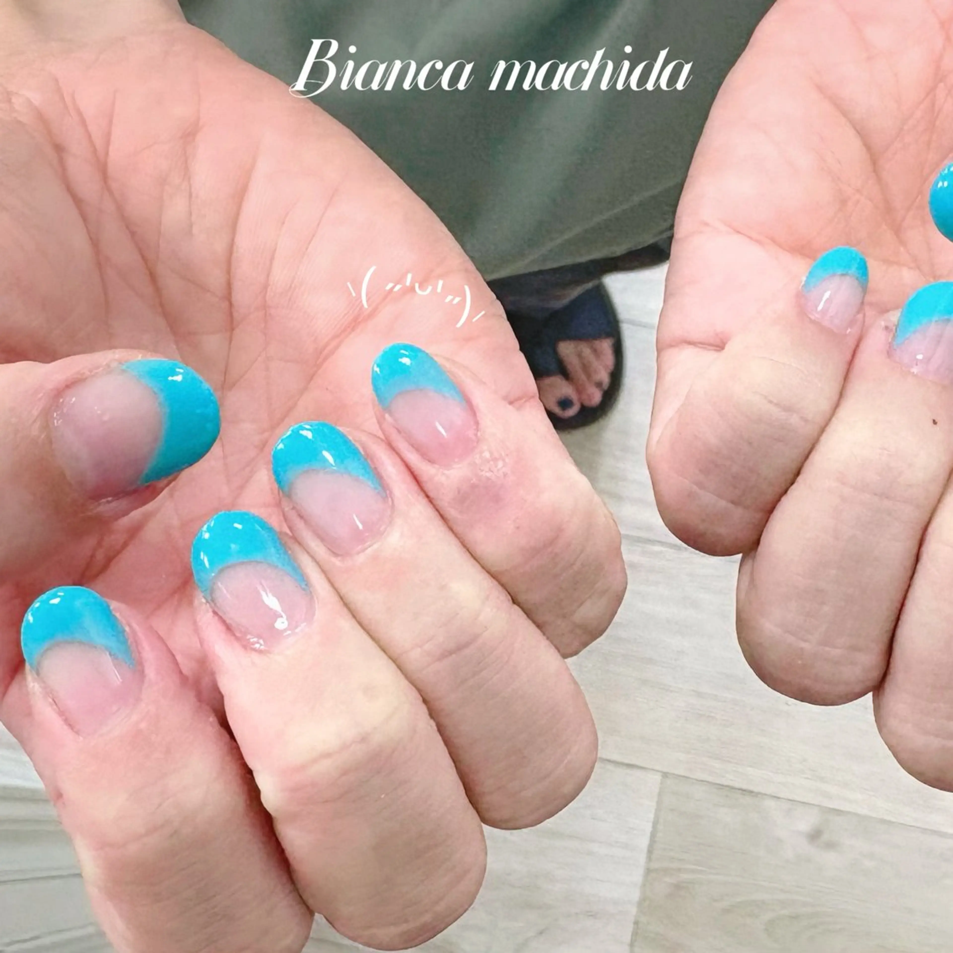 ネイル フレンチネイル 斜めフレンチ Bianca 🌟 yanagihasiのネイルデザイン