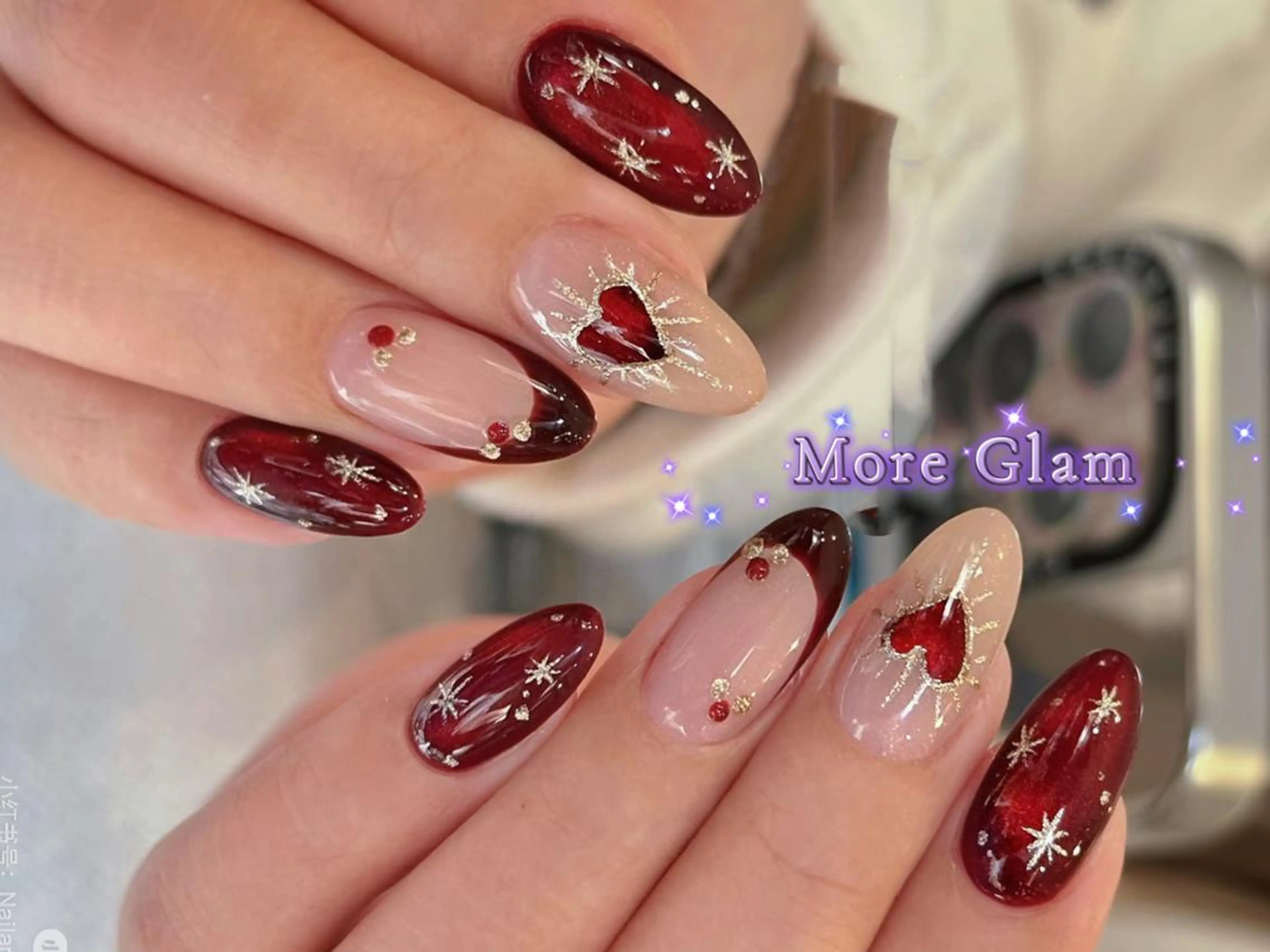 ネイル 長さ出し フットネイル フレンチネイル ジェルネイル ガラスフレンチ ハンドネイル More Glam 池袋東口店のネイルデザイン