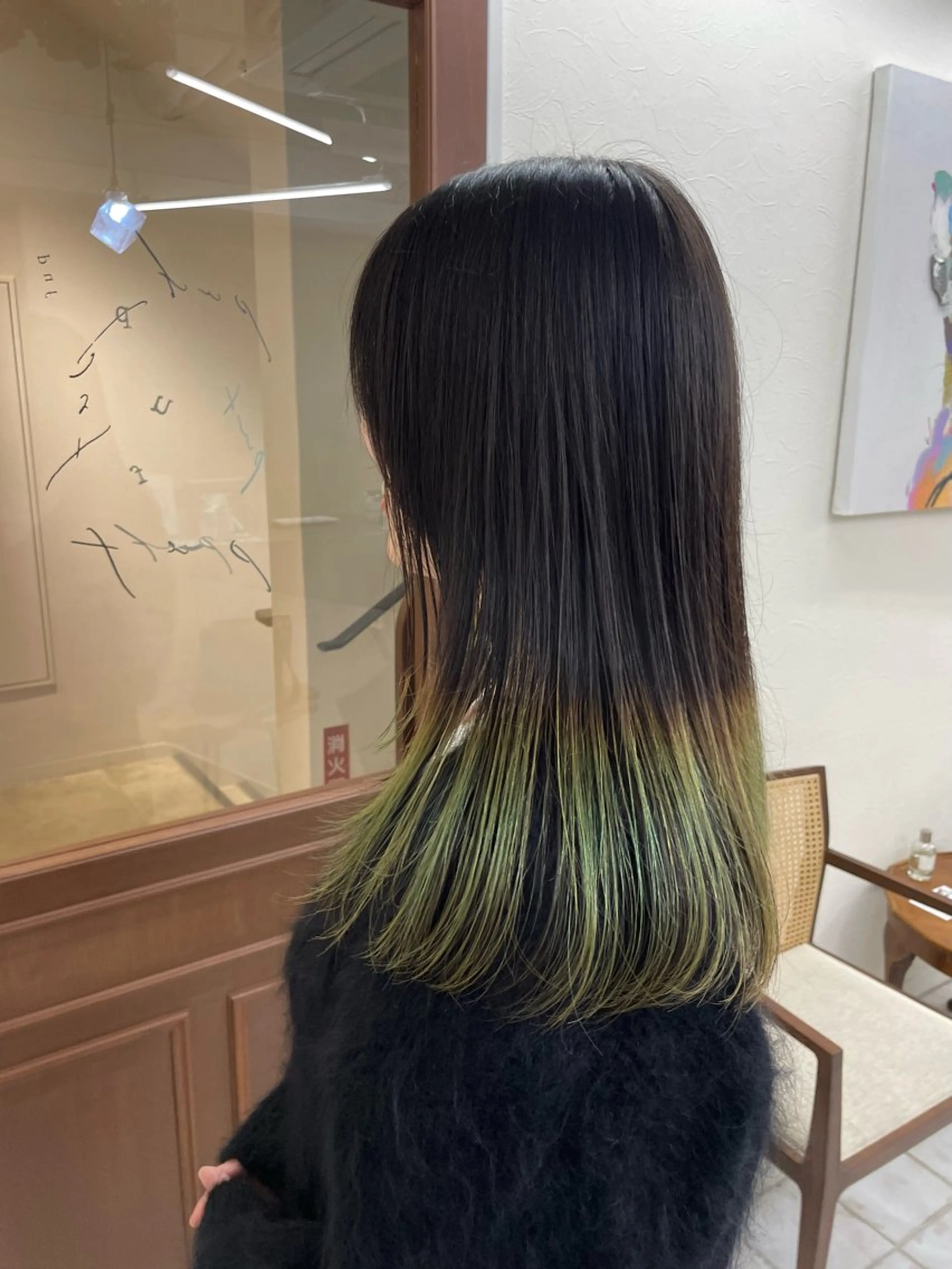 セミロング カラー ブリーチ デザインカラー puf/ rinaのヘアスタイル