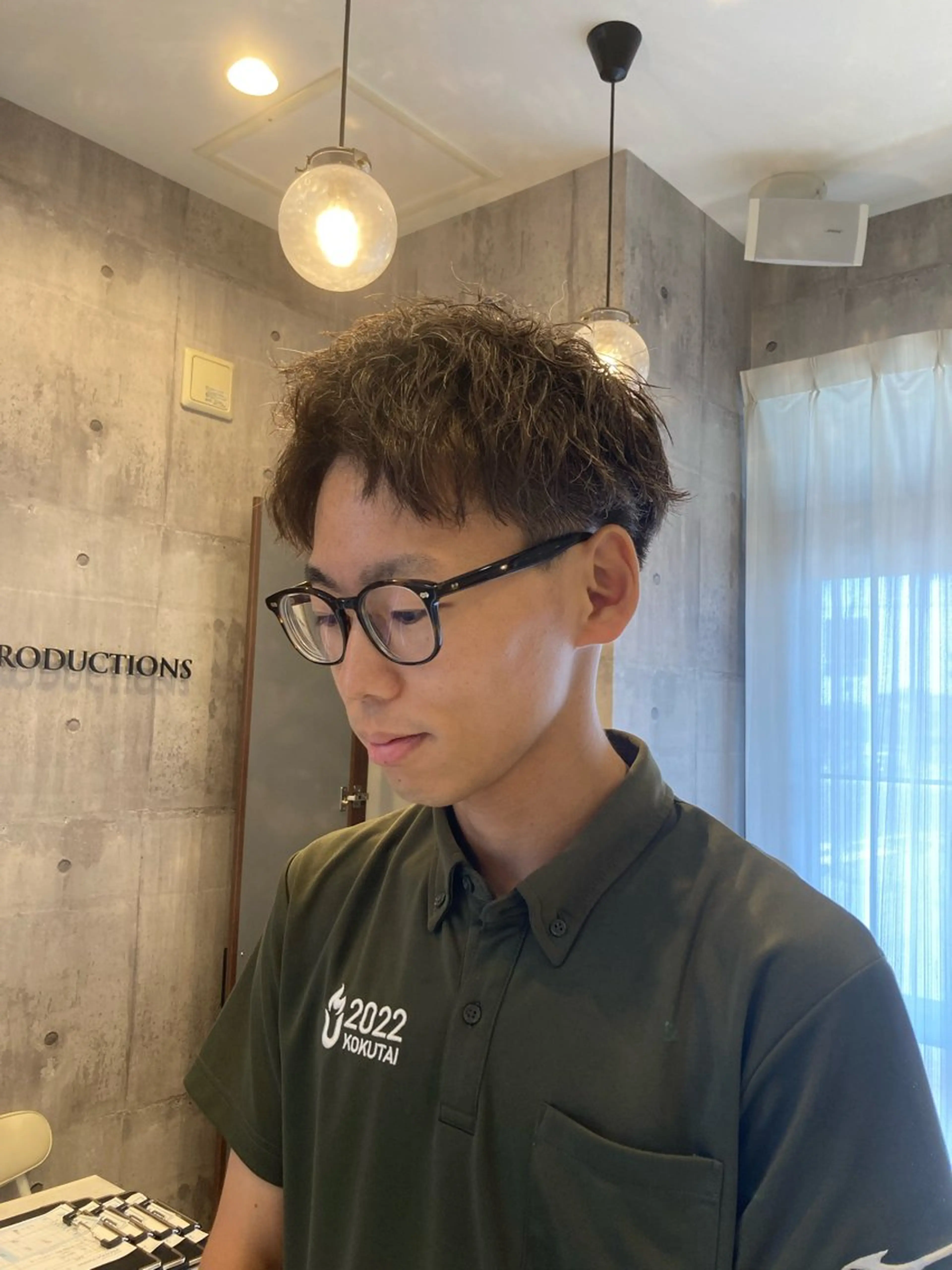 パーマ メンズ スパイキーショート カット パーマ ハマノ ミユのヘアスタイル