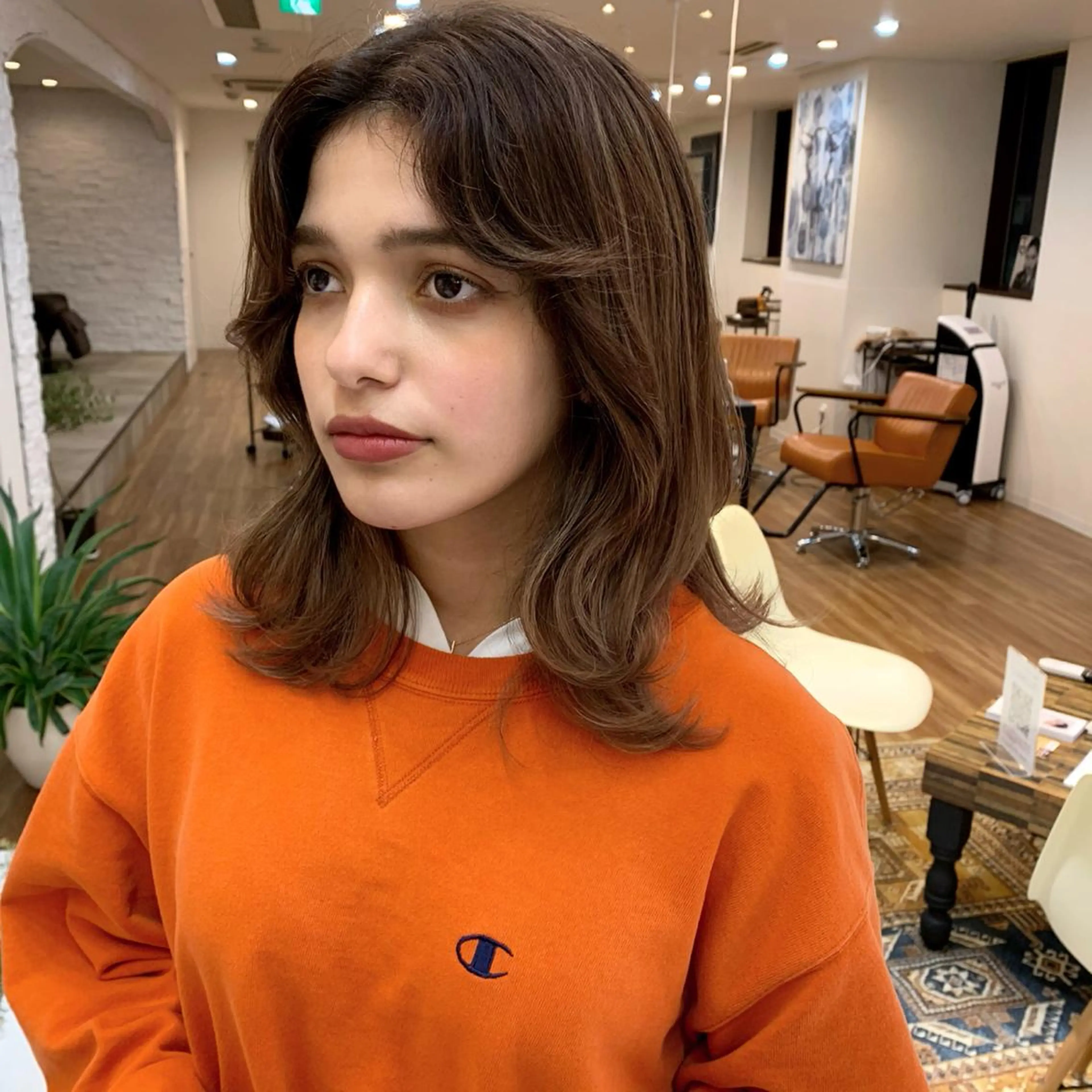 ミディアム カラー ハイライトカラー ハイライト レイヤーカット 【韓国風くびれヘア】 joule小木曽輝のヘアスタイル