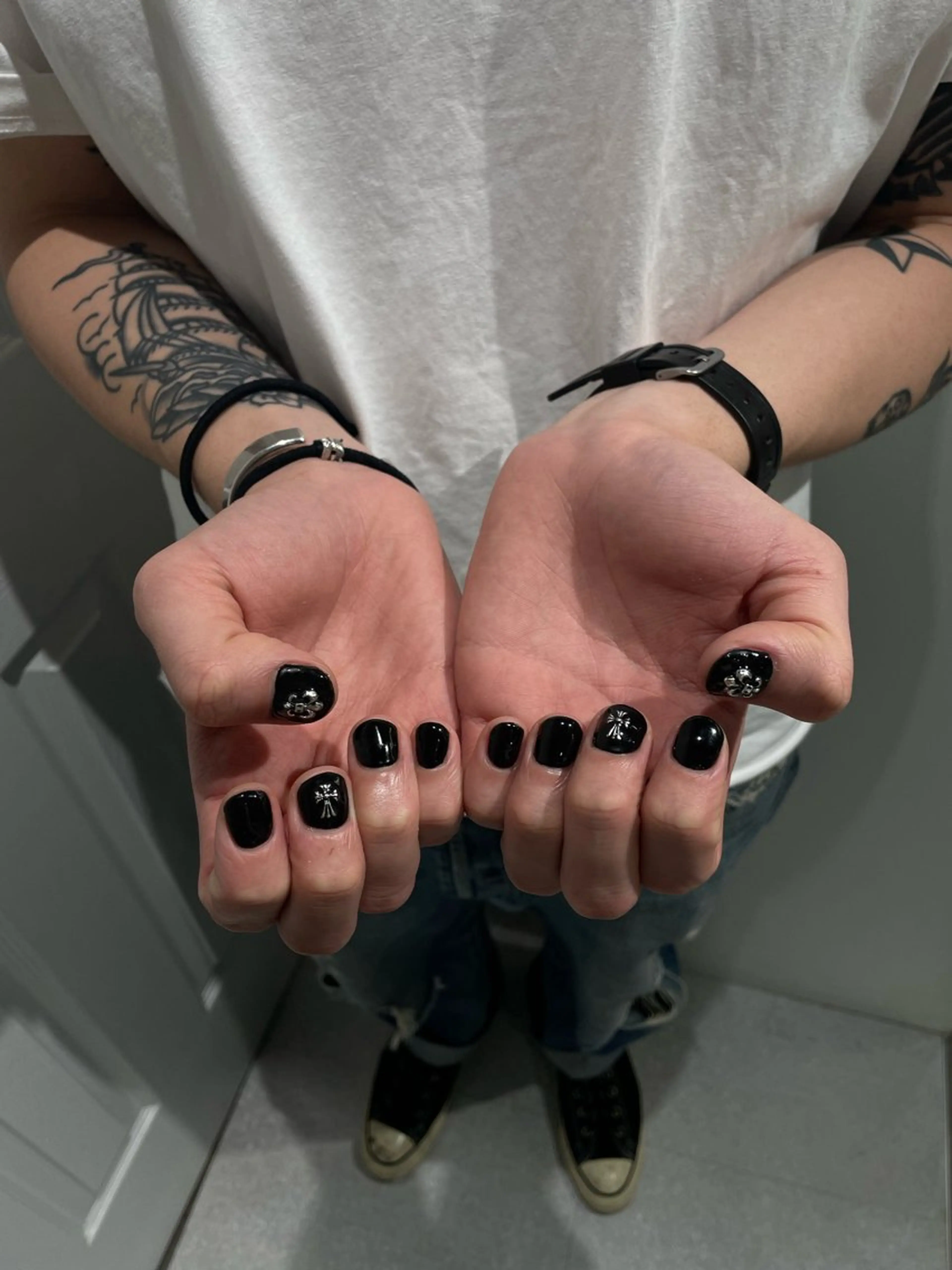 【メンズ限定】🖤メンズネイル　ワンカラー　（ラメに変更可能＋¥550）の写真