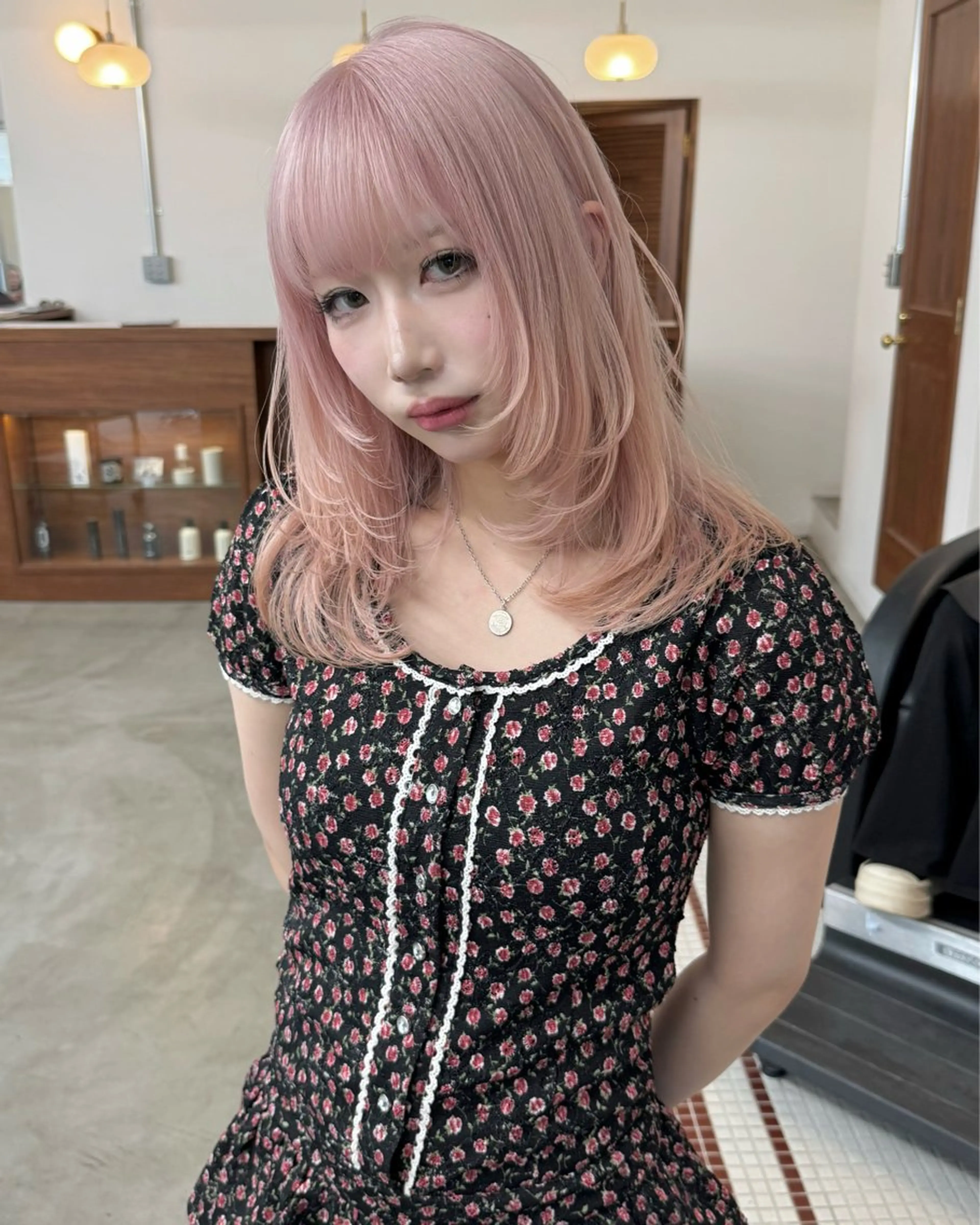 ミディアム カラー エクステモデル募集 💗大阪梅田/川上のヘアスタイル