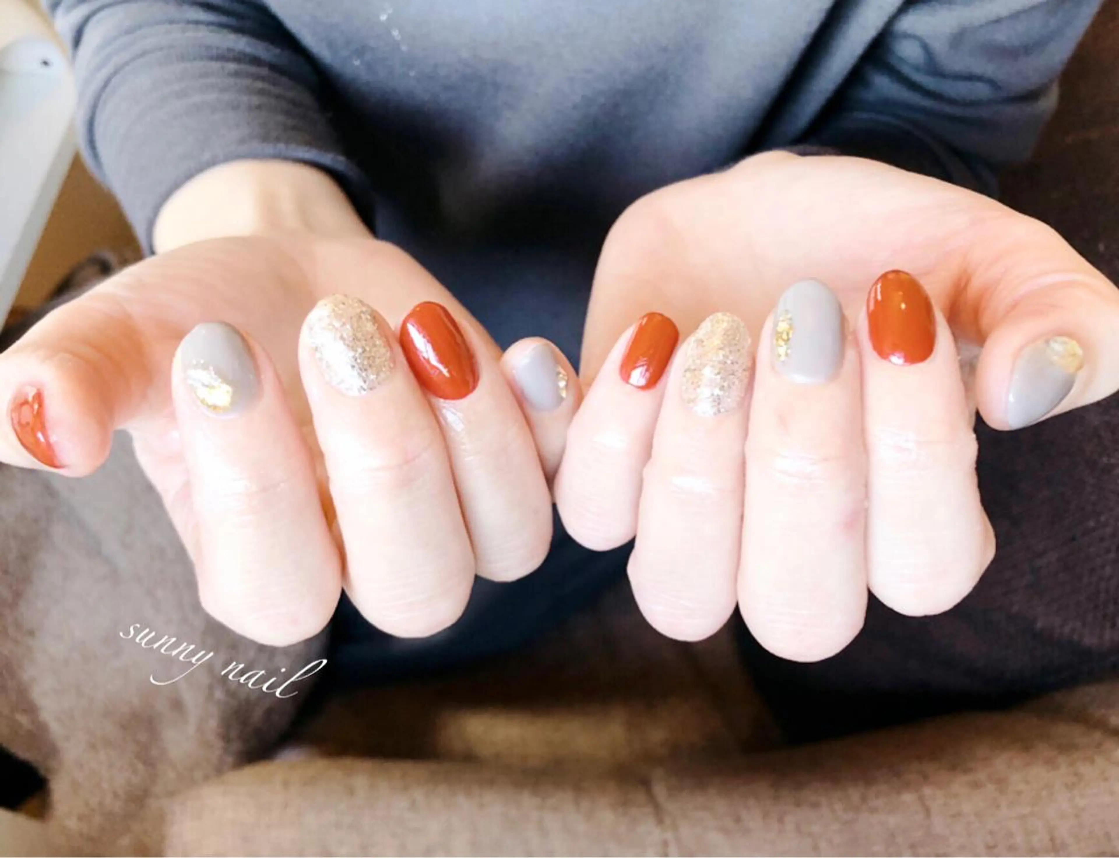 ネイル ボルドー ラメ(グリッター) sunny nailのネイルデザイン