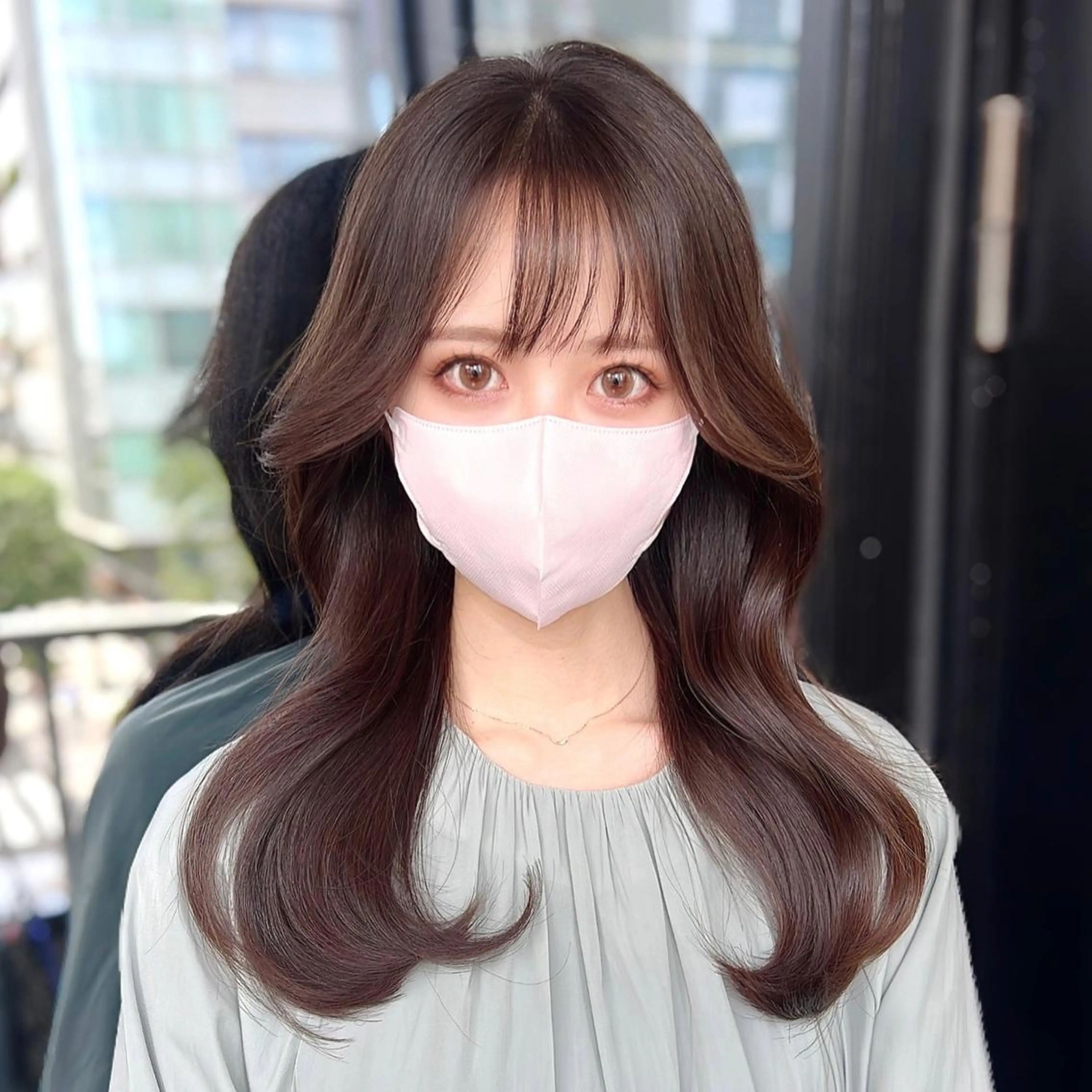 ロング カラー 韓国ヘア♡ 顔まわりカットayaのヘアスタイル