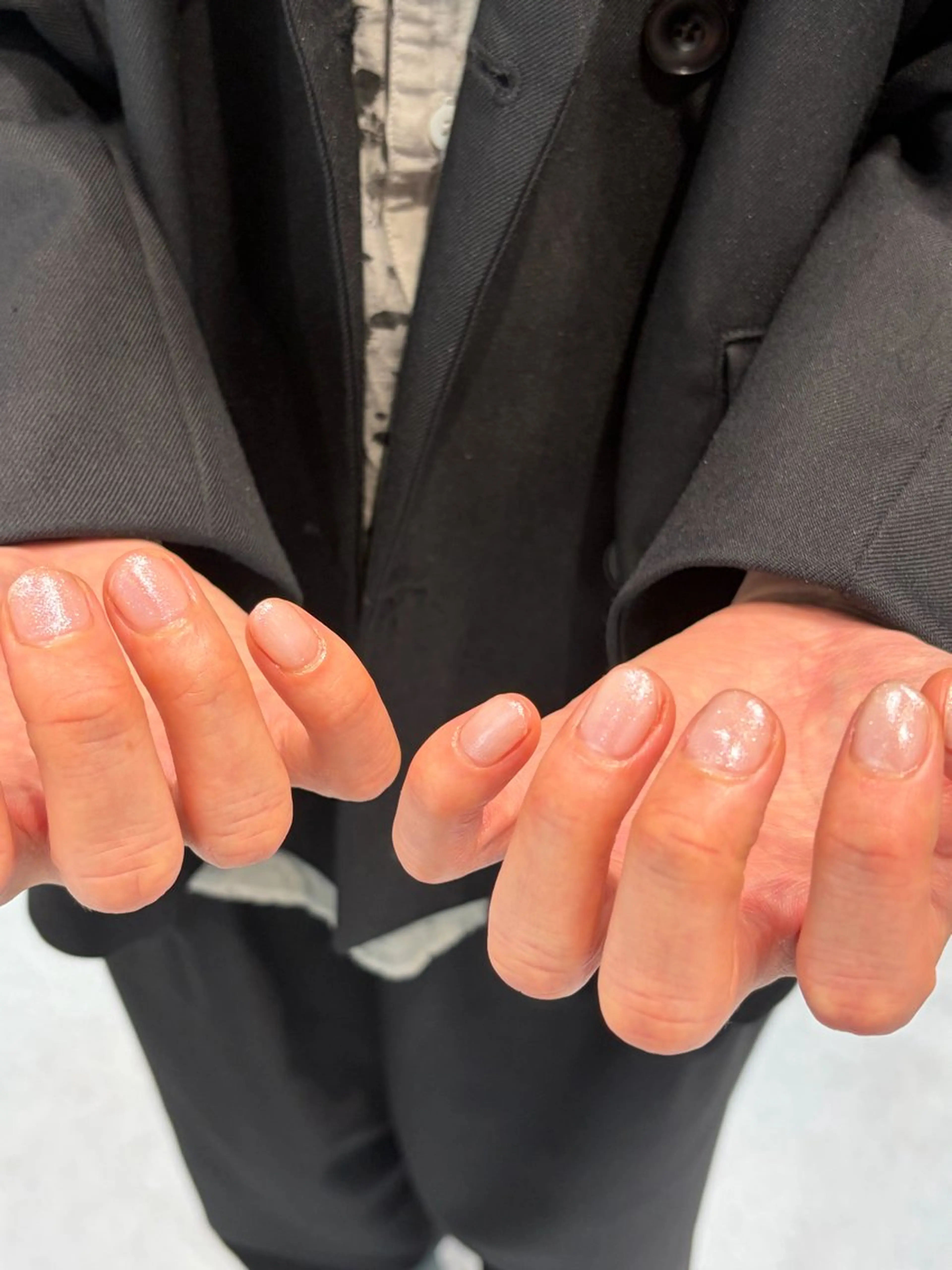 メンズ ネイル クリアネイル ラメ(グリッター) メンズネイル 春ネイル ハンドネイル VINGTNAIL 土岐果鈴のネイルデザイン