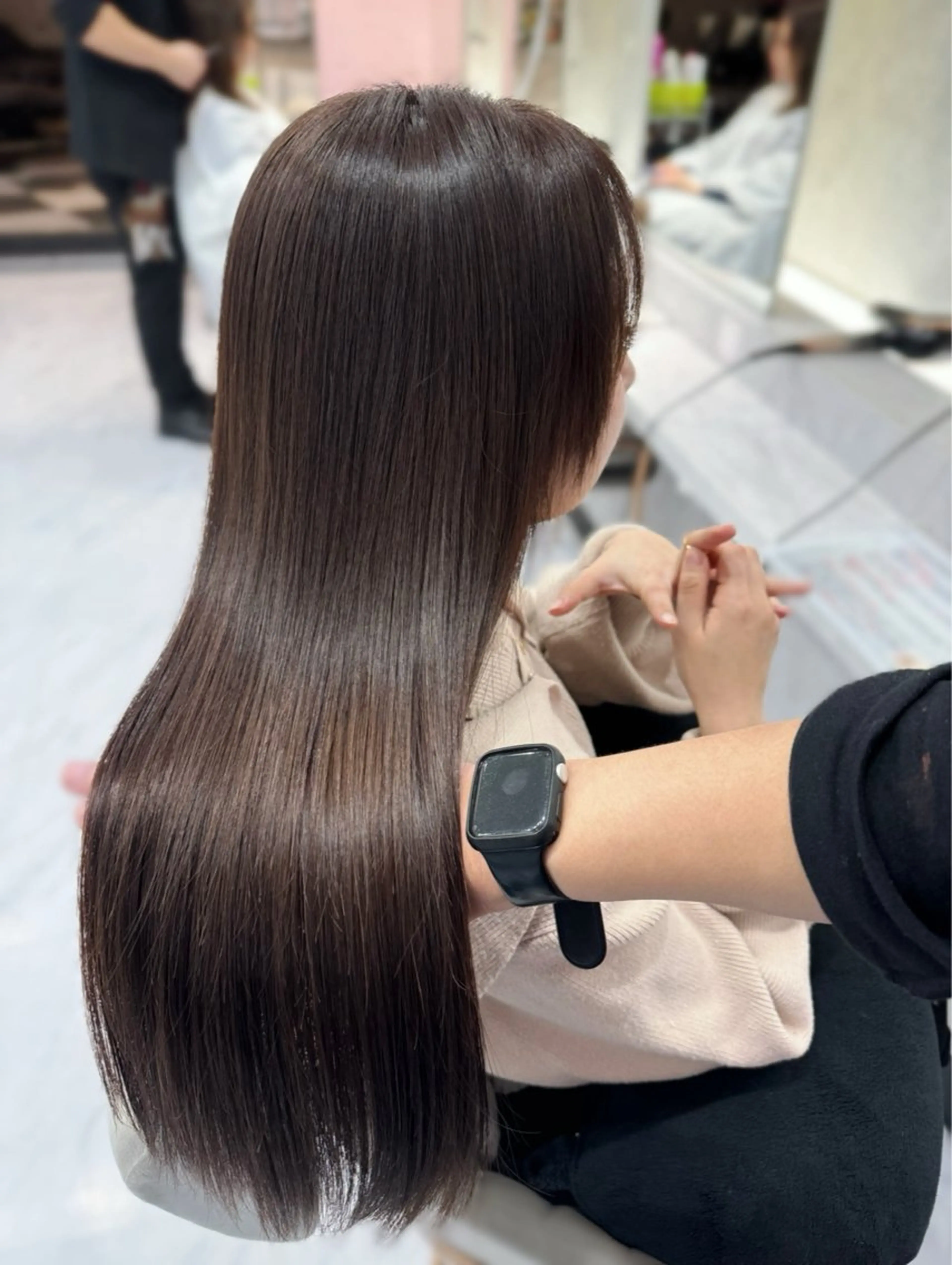 ロング カット ヘアカラー トリートメント 韓国ヘア/レイヤー カット/✨髪質改善のヘアスタイル