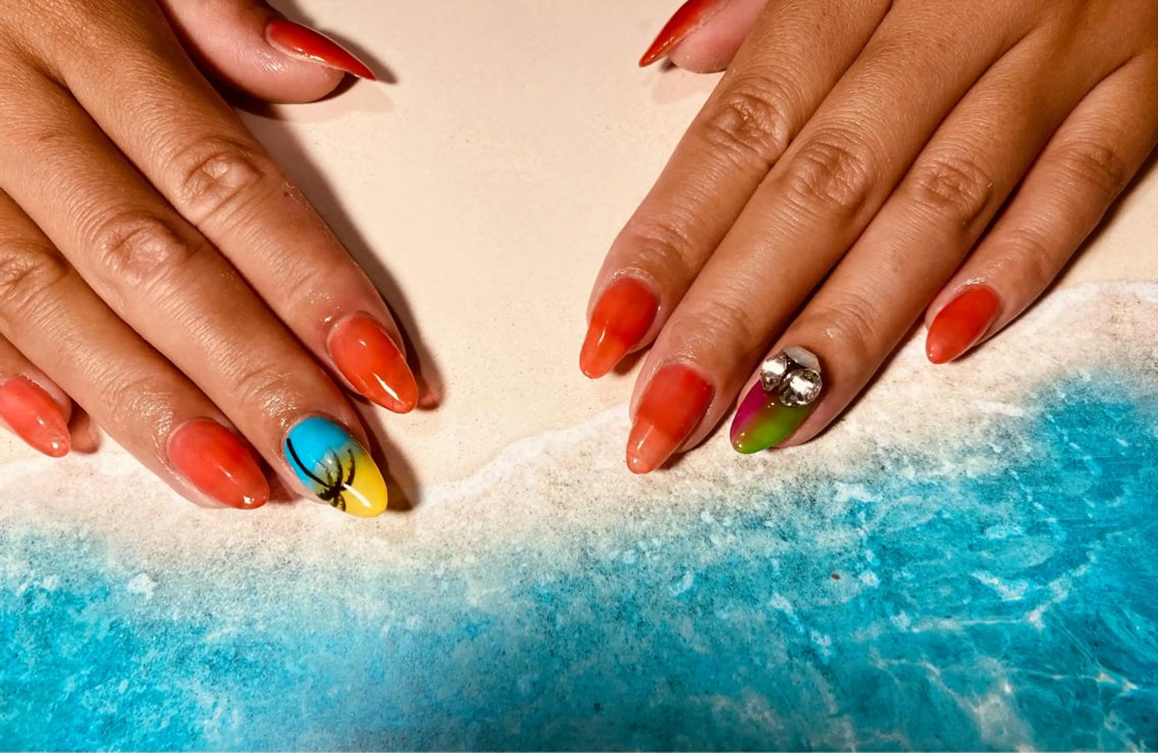 ショート ネイル スカルプネイル ハンドネイル フットネイル ✴︎ Delightのネイルデザイン