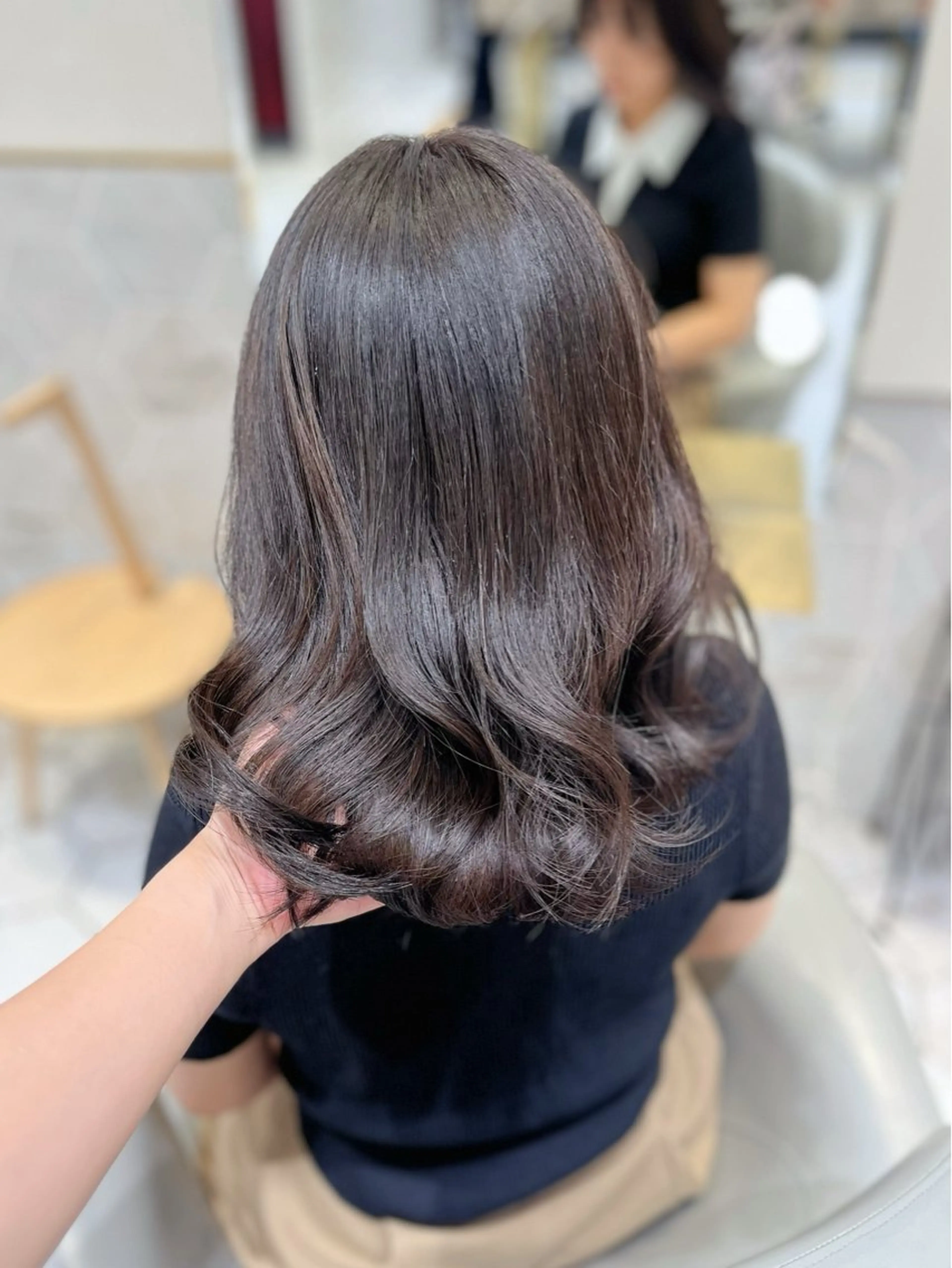 ミディアム カラー ブラウンカラー 透明感カラー ヘアカラー 栄/透明感ツヤカラー /Kahoのヘアスタイル