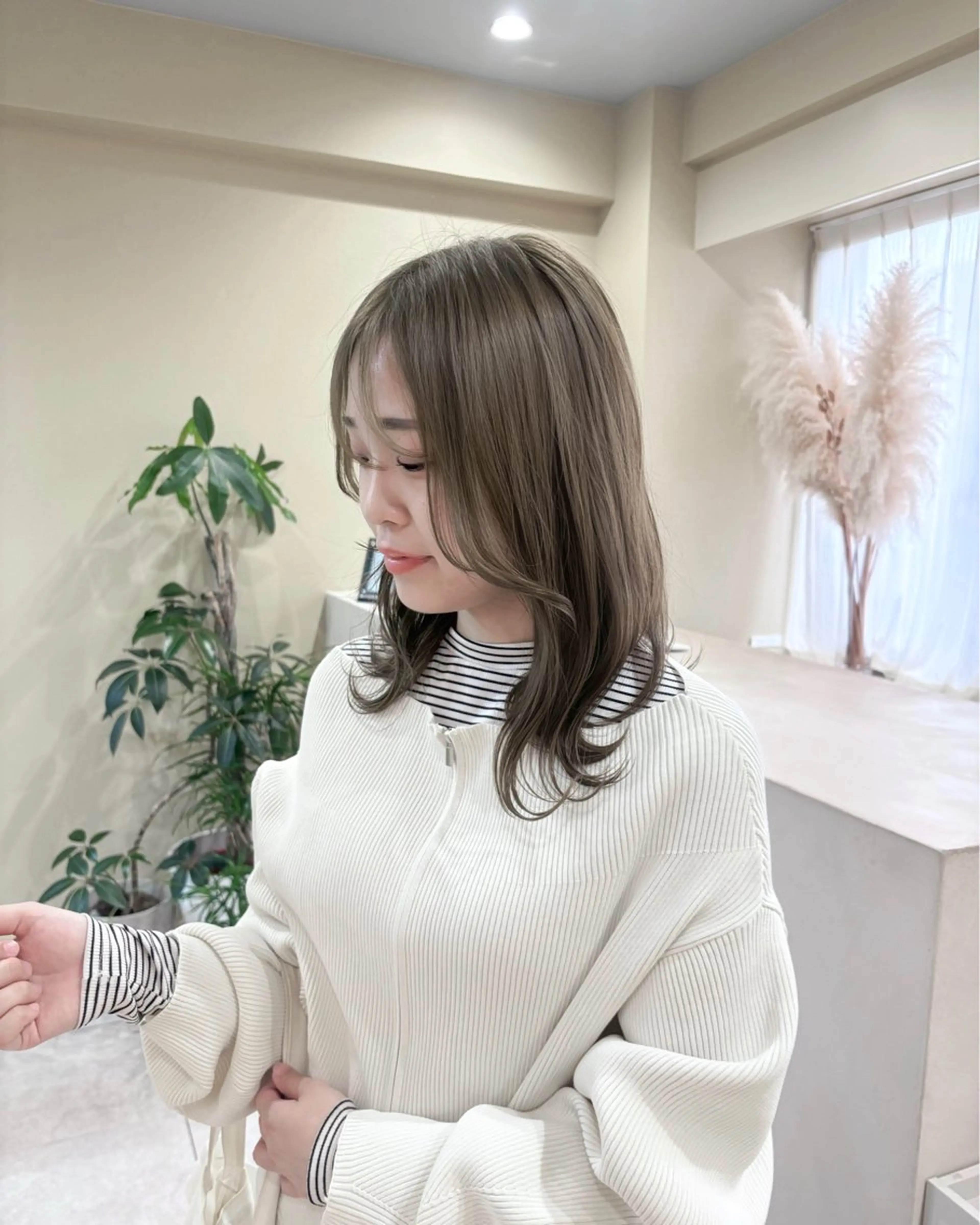 ミディアム カラー ブリーチ ブリーチなしカラー カット ヘアカラー SABO /透明感カラー/美髪のヘアスタイル