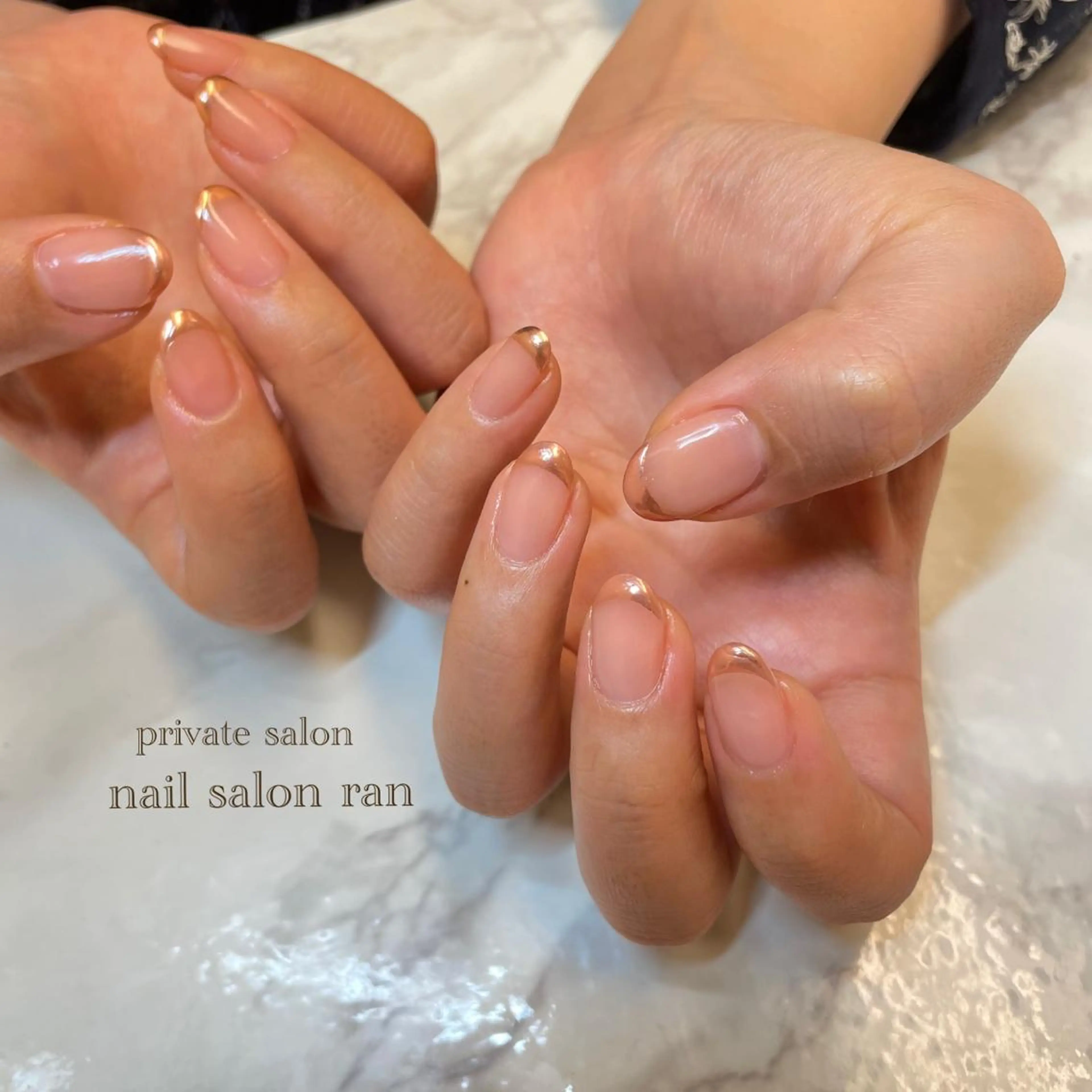 ネイル フレンチネイル ミラーネイル nailsalon ranのネイルデザイン