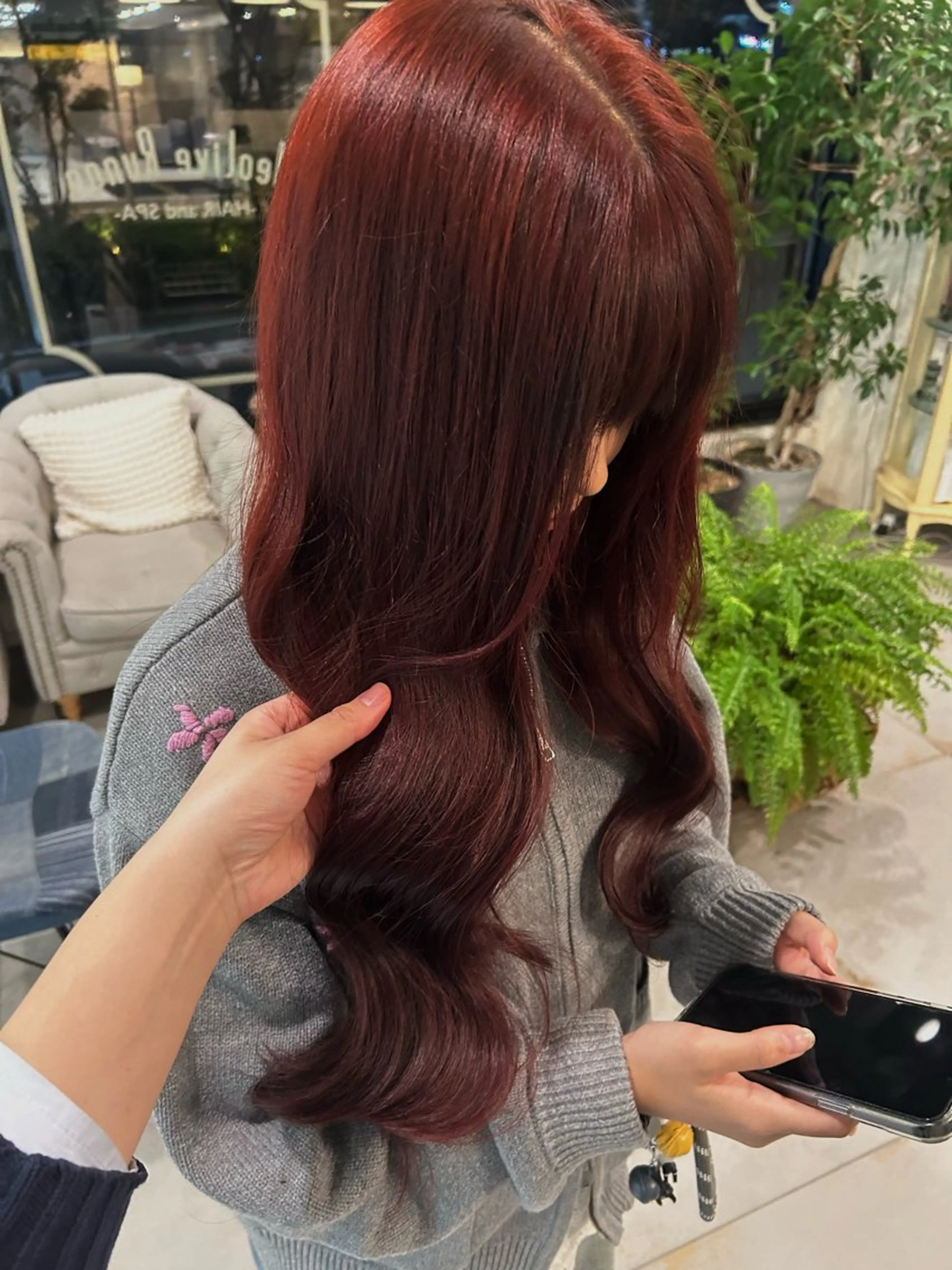 ロング ヘアカラー トリートメント 🫐 キナリ🫐のヘアスタイル