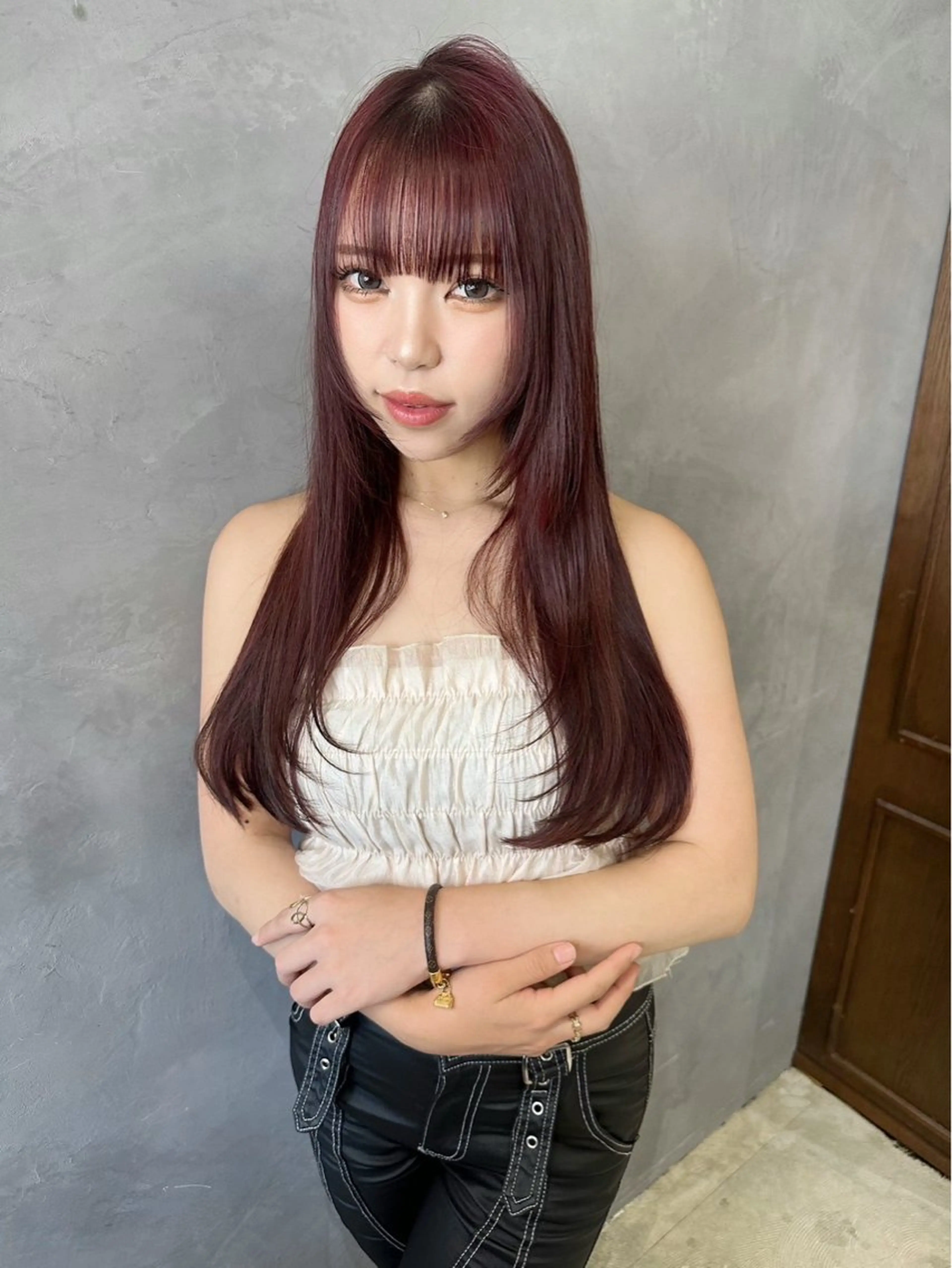 ロング ヘアカラー トリートメント 韓国ヘア/透明感 カラー/金子 愛優のヘアスタイル