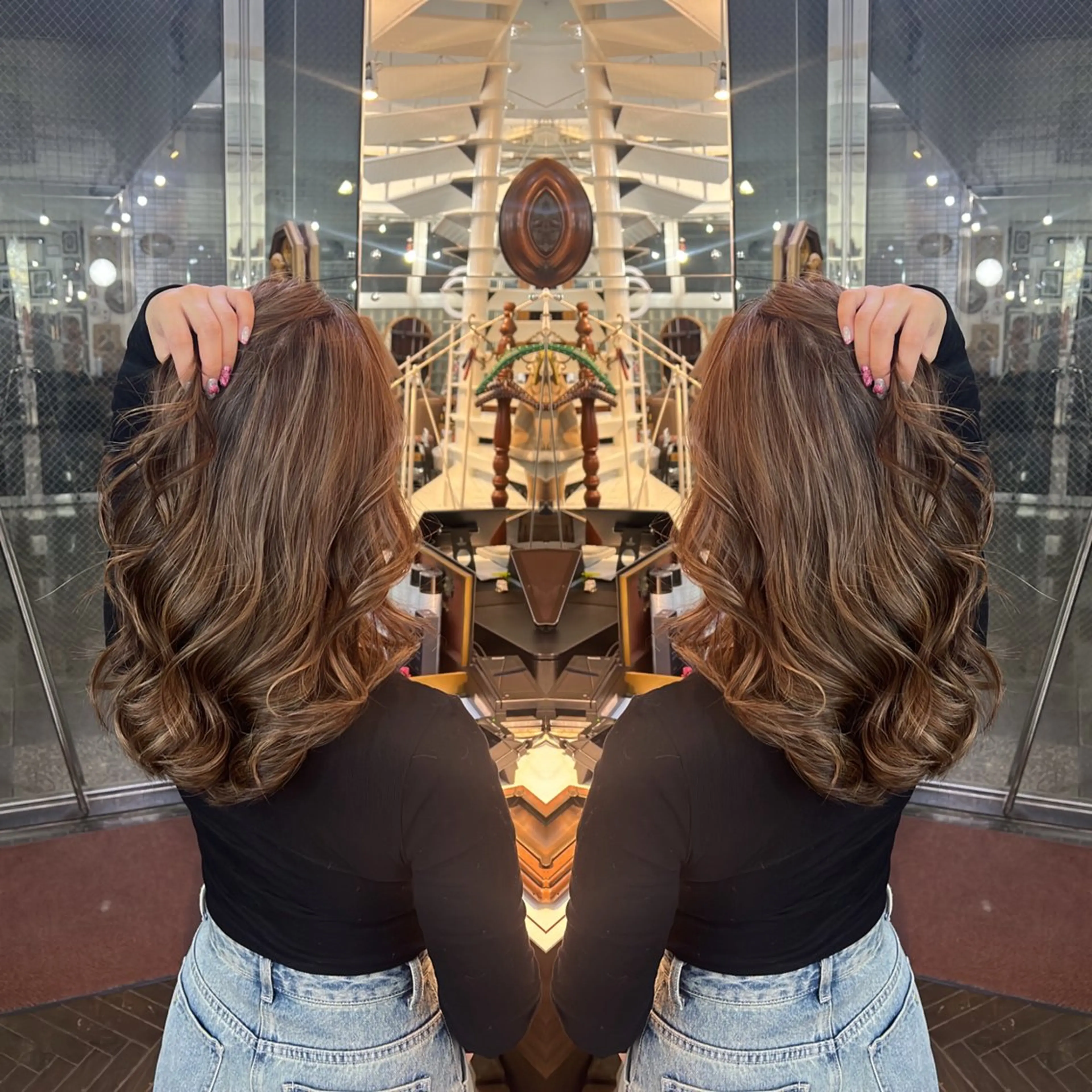 ロング カラー ヘアカラー トリートメント ハイライト/レイヤー /ハイトーン/AOIのヘアスタイル