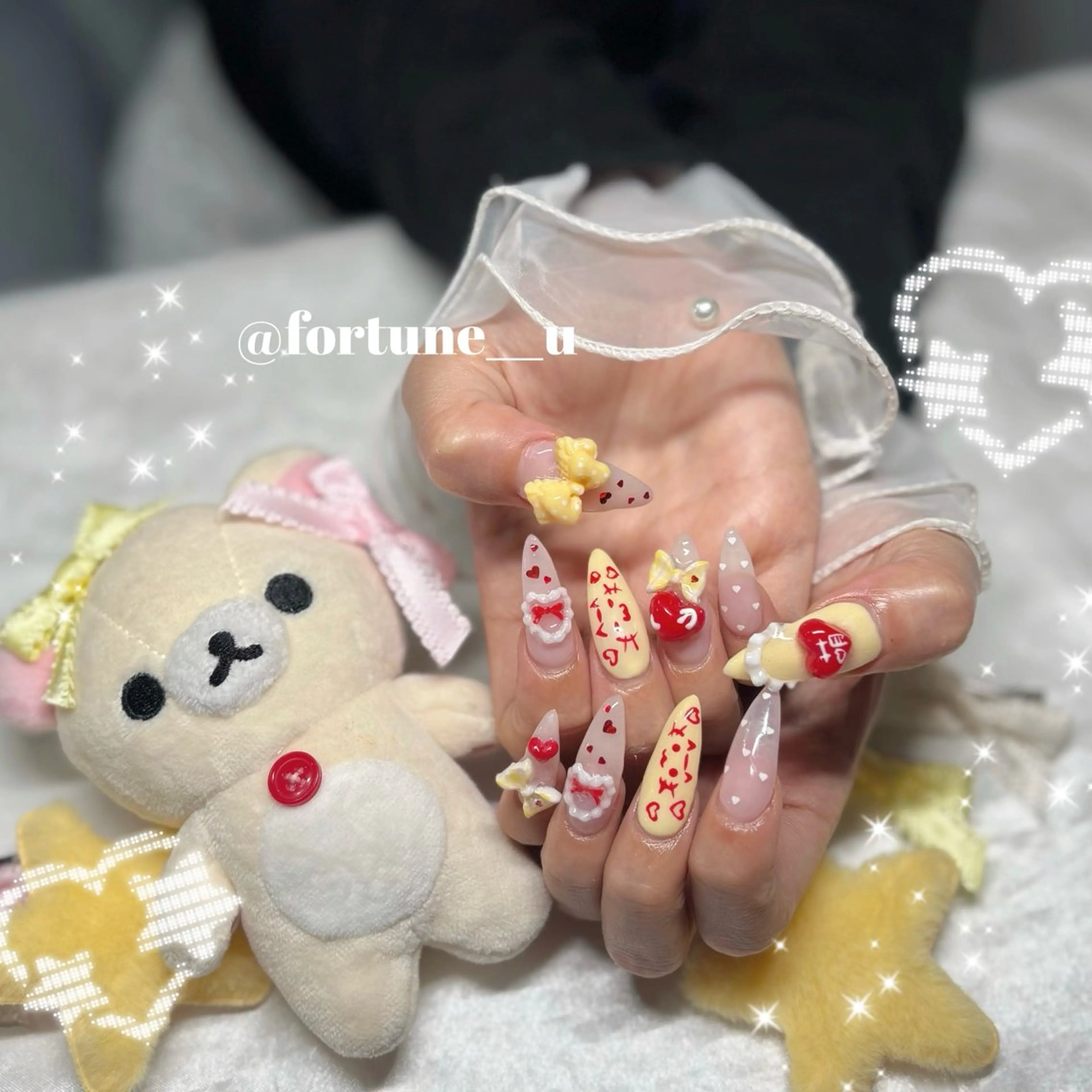 ネイル ガーリー 韓国ネイル ワンホンネイル 💜✩.* Yuuna💜のネイルデザイン