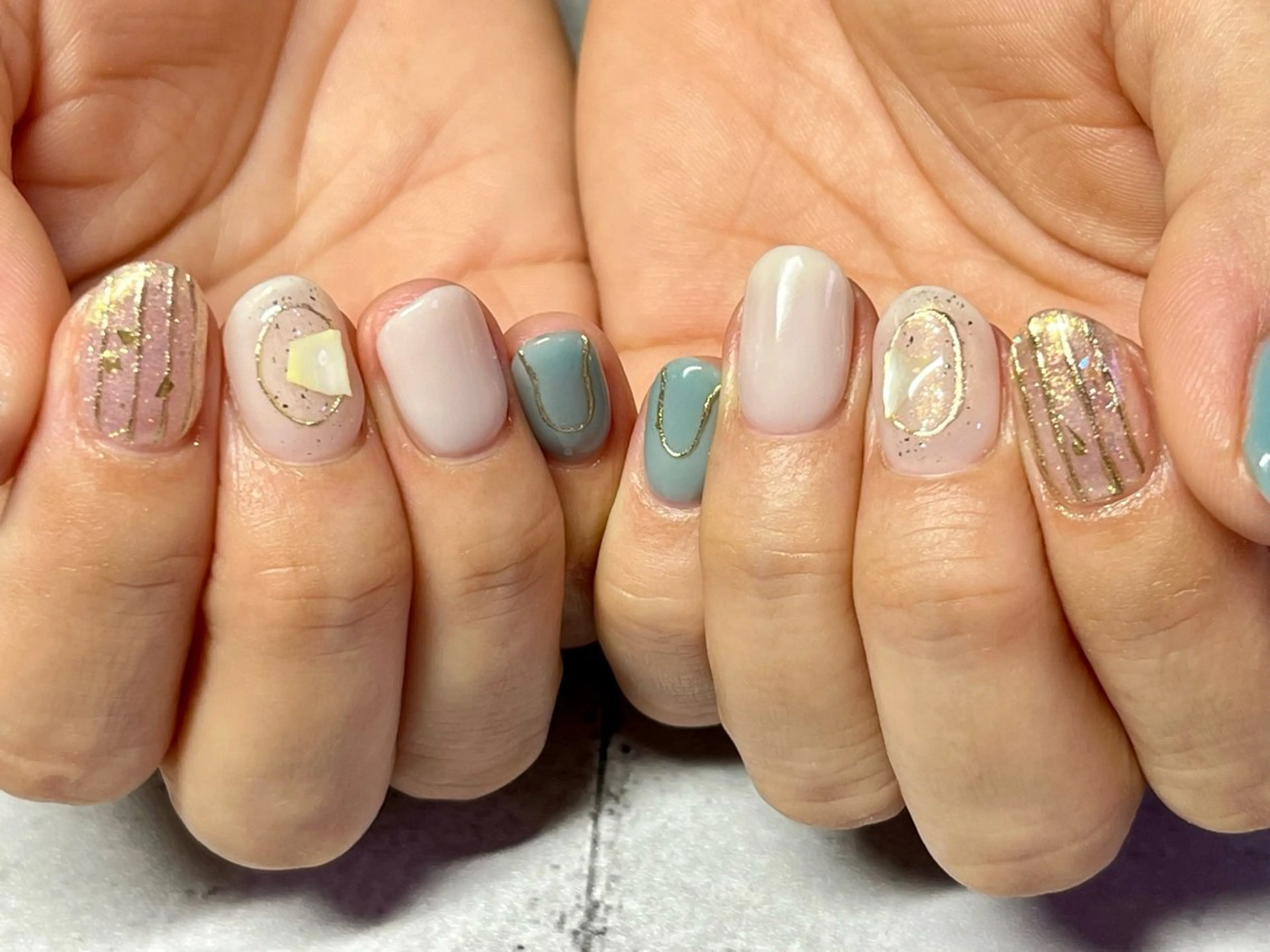 ネイル 持ち込み ハンドネイル まり りぃ〜んのネイルデザイン