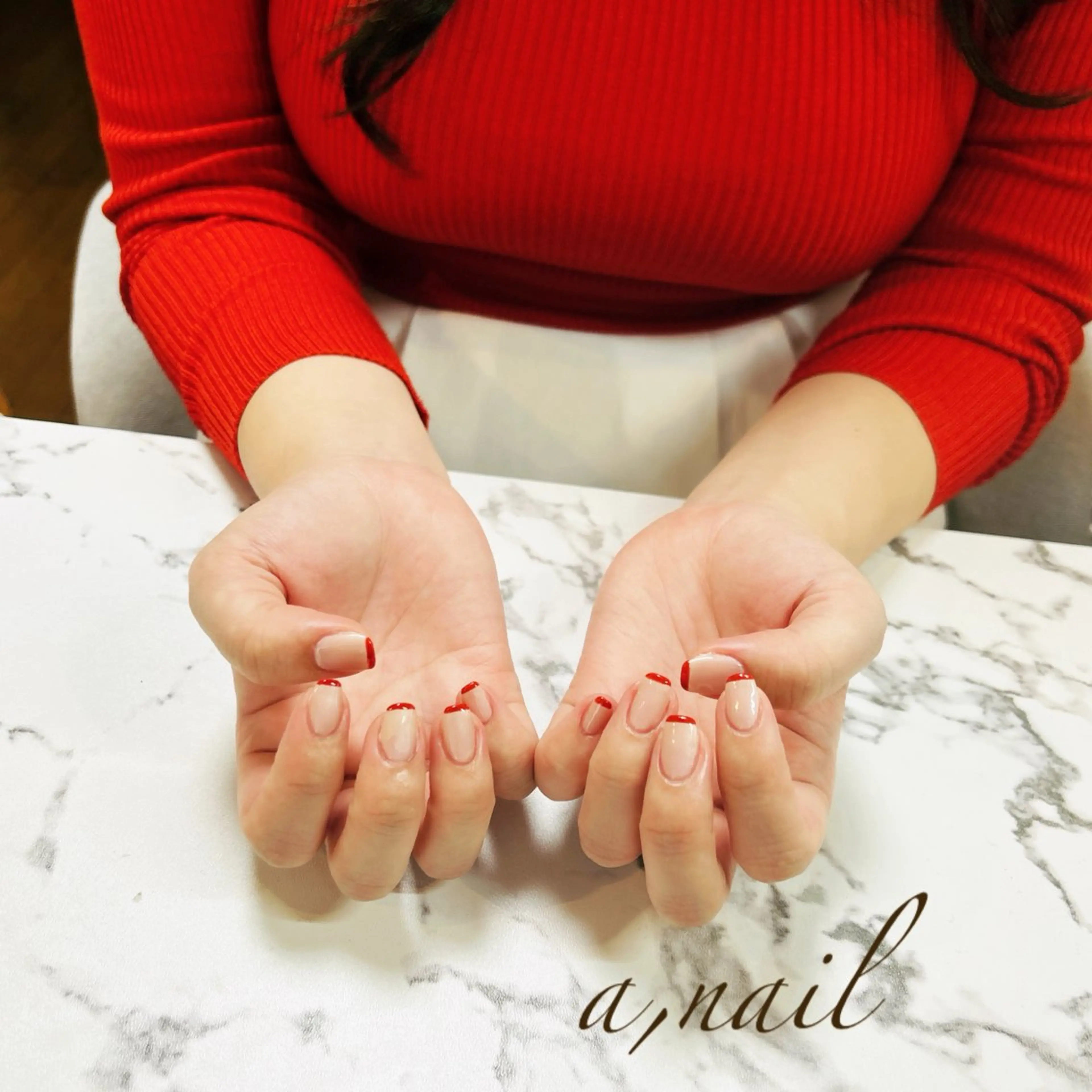 ネイル フレンチネイル オフィスネイル シンプルネイル ハンドネイル ネイルサロン エーネイルのネイルデザイン