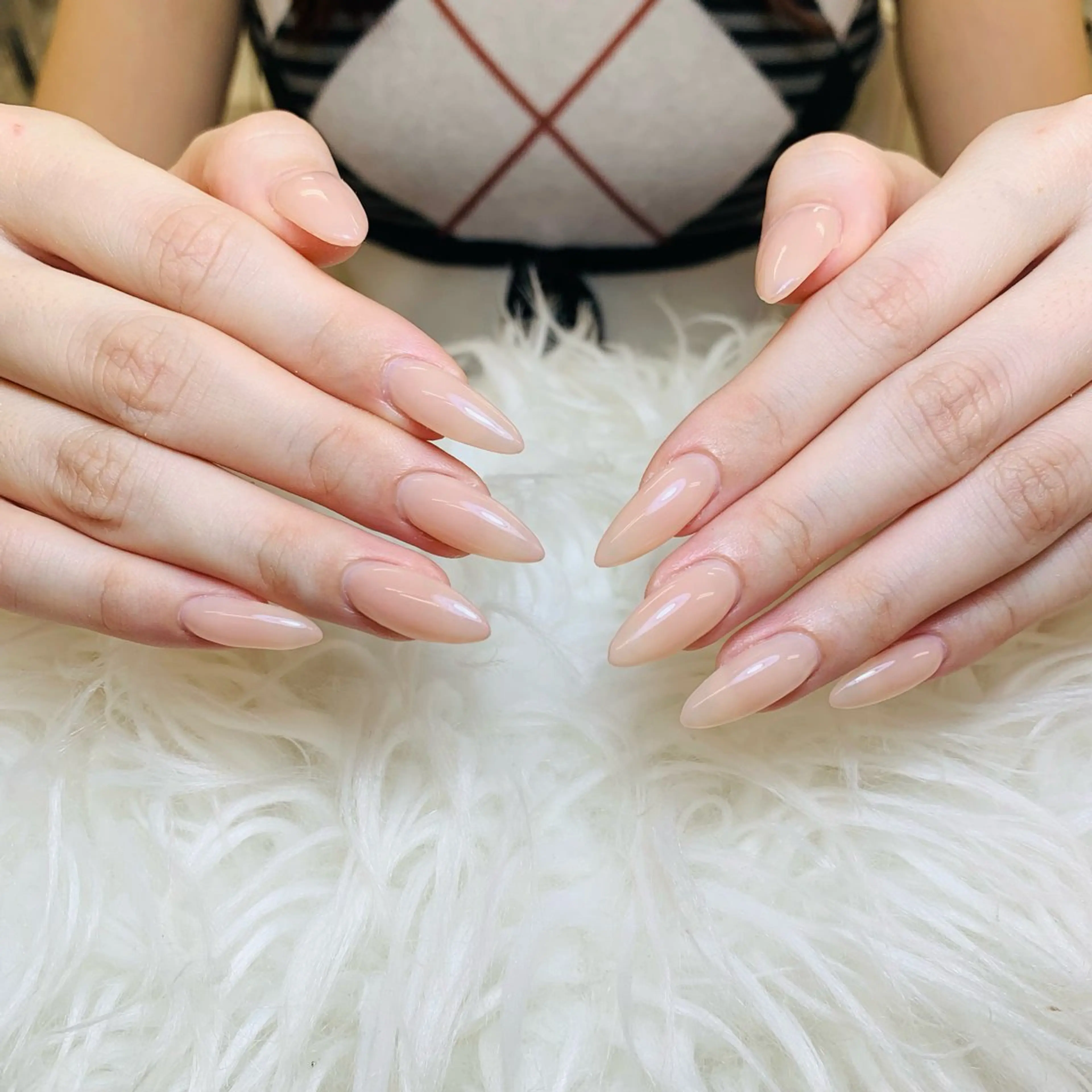 ネイル チークネイル 長さ出し フラッシュネイル フレンチネイル グラデーション ハンドネイル AN NAIL SALONのネイルデザイン