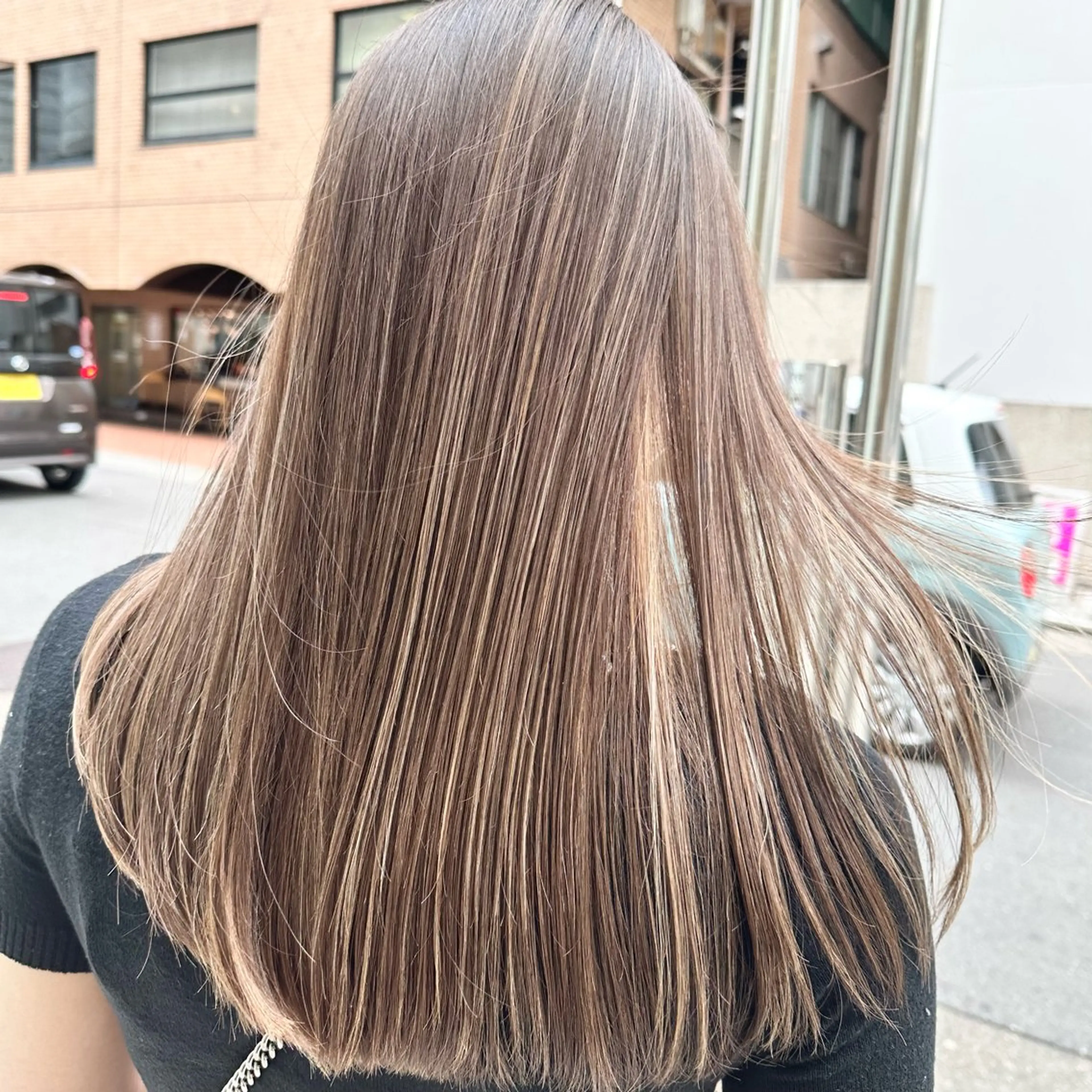 セミロング ヘアカラー バレイヤージュ修正 Yusukeのヘアスタイル