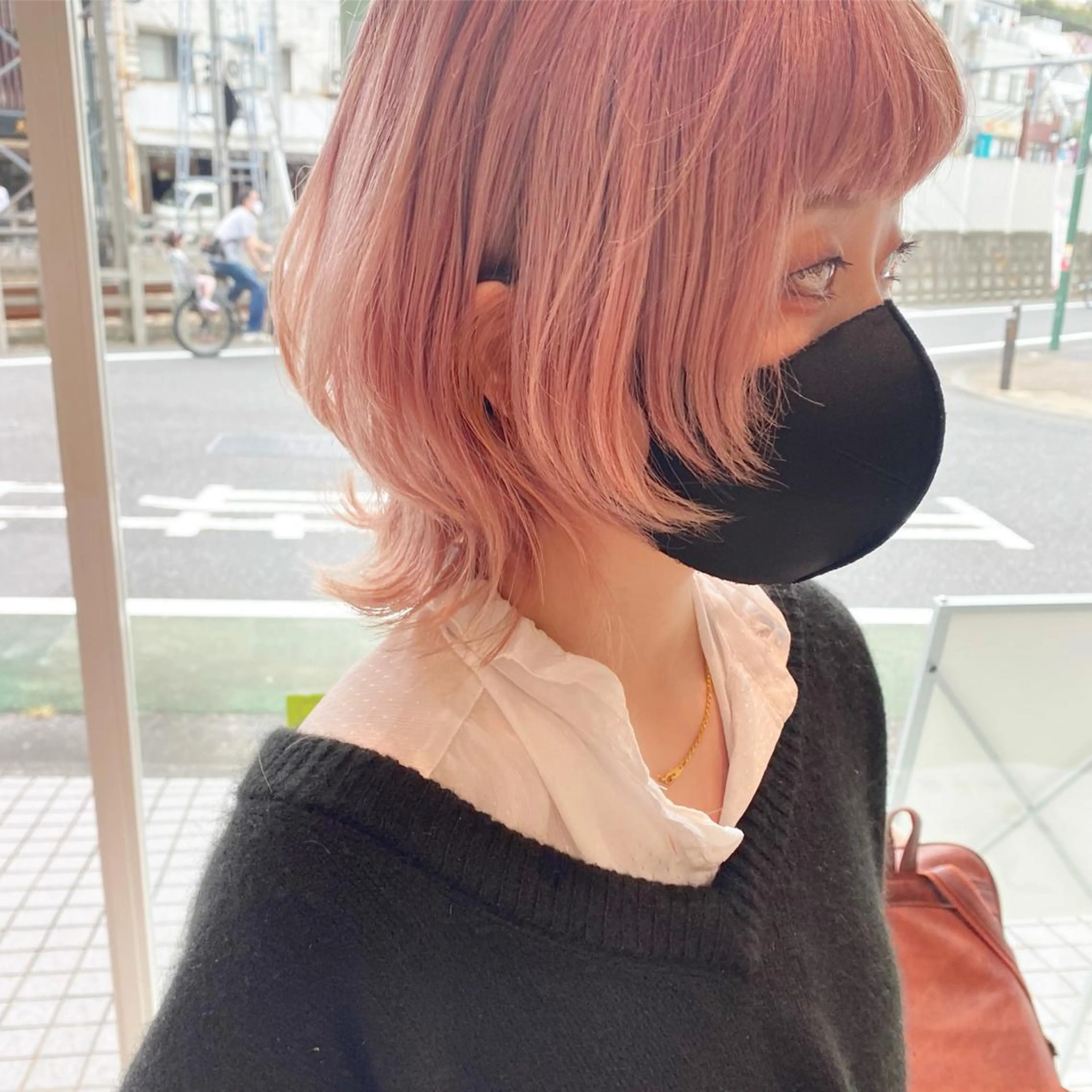 ミディアム カラー ウルフカット ハッシュカット/七海のヘアスタイル